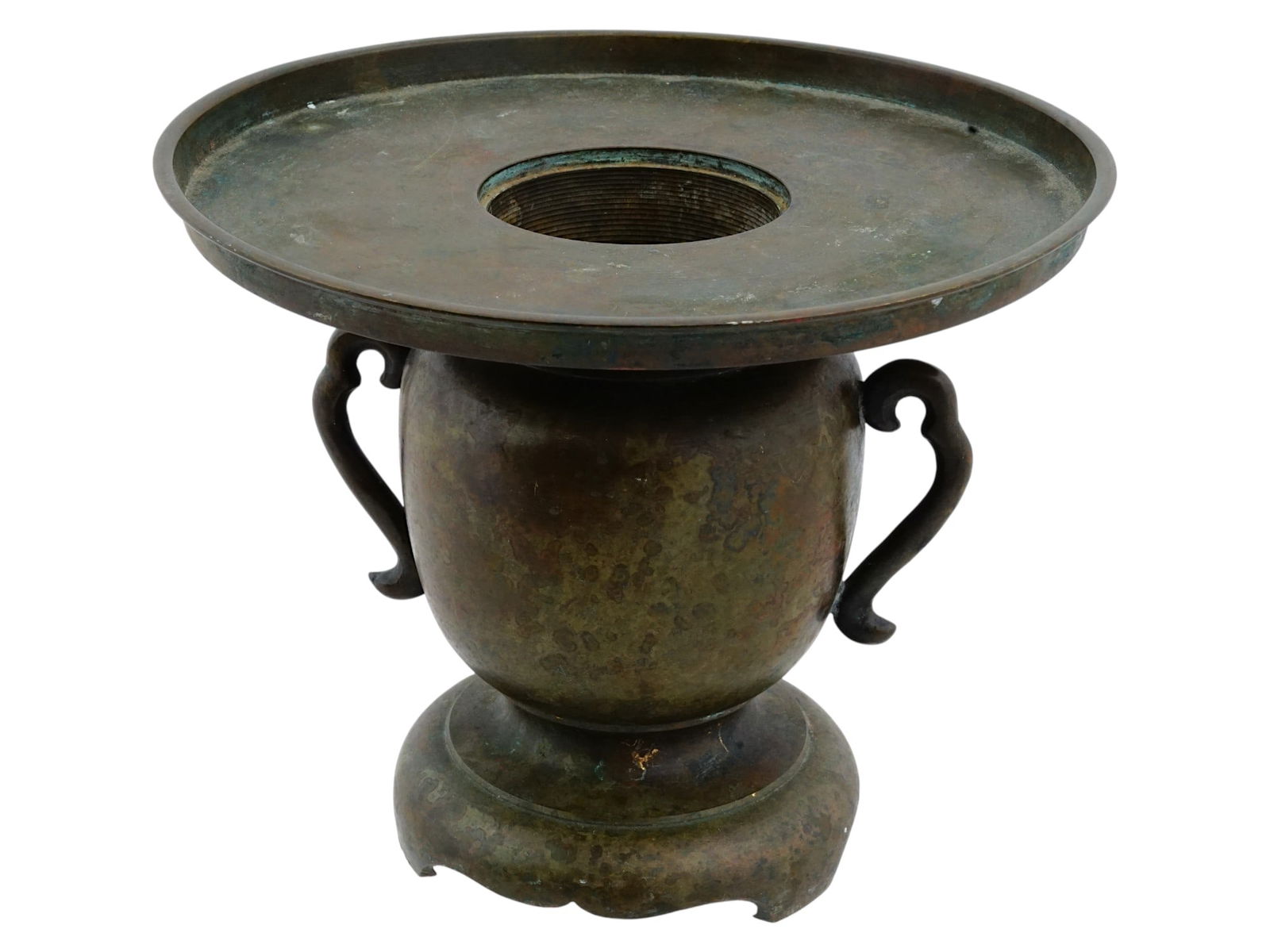 ANTIQUE JAPANESE BRONZE FLOWER VASE USUBATA (1 of 11)