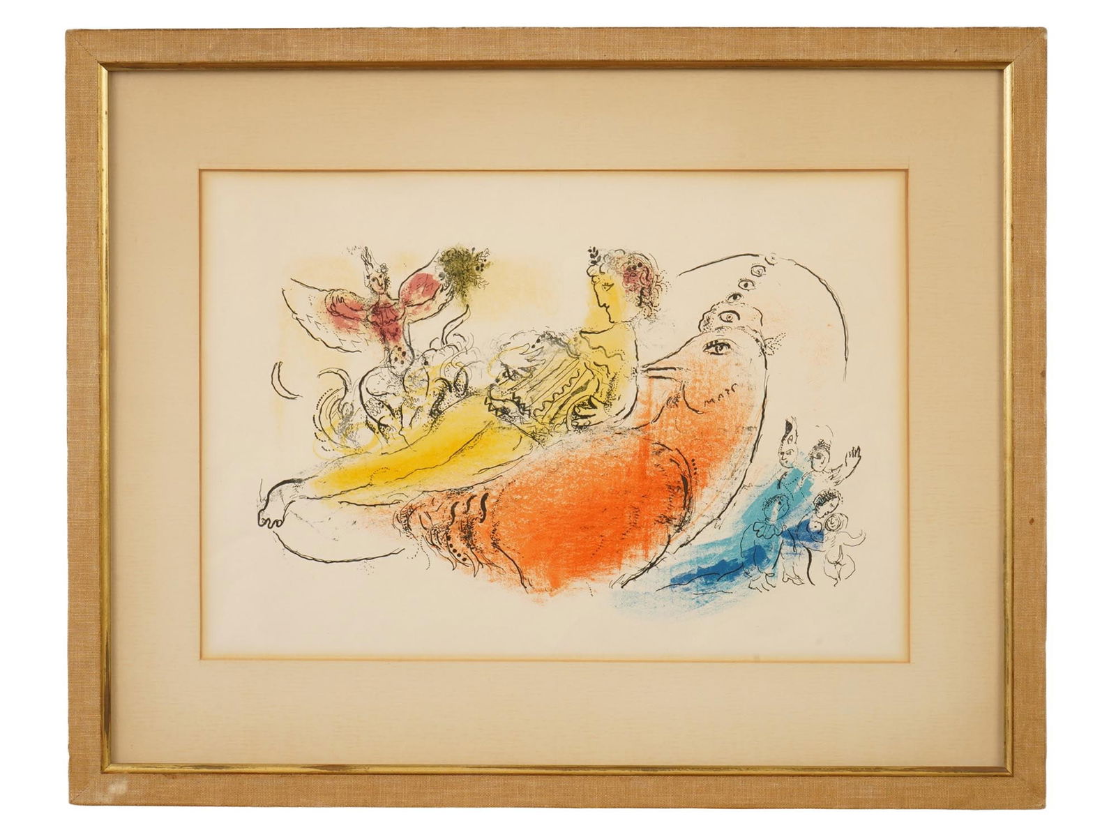 FRENCH COLOR LITHOGRAPH AFTER MARC CHAGALL FRAMED (1 of 3)