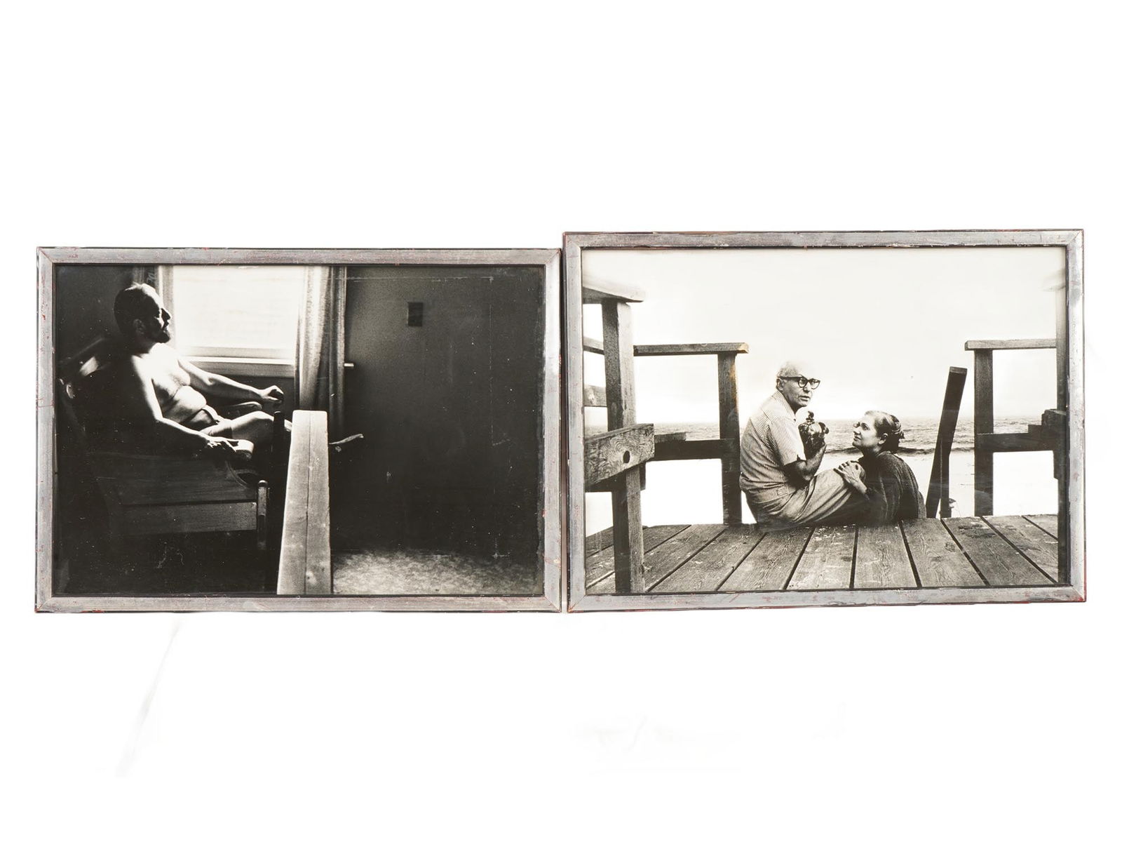 PAIR OF MID CENTURY PHOTOGRAPHS BY HAROLD KRIEGER: A pair of black-and-white photographs by Harold Krieger. Framed. Signed on verso. Harold Krieger is best known for his advertising photography. His work has been awarded many gold medals in his