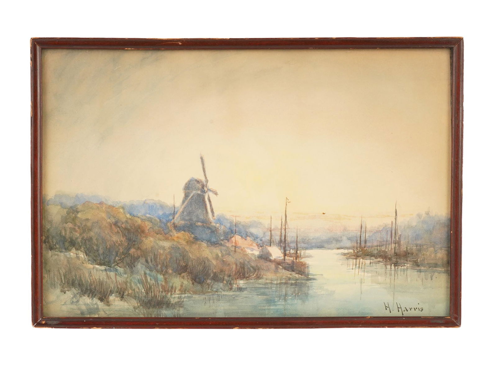 ATTR TO HENRY HARRIS BRITISH WATERCOLOR PAINTING (1 of 4)