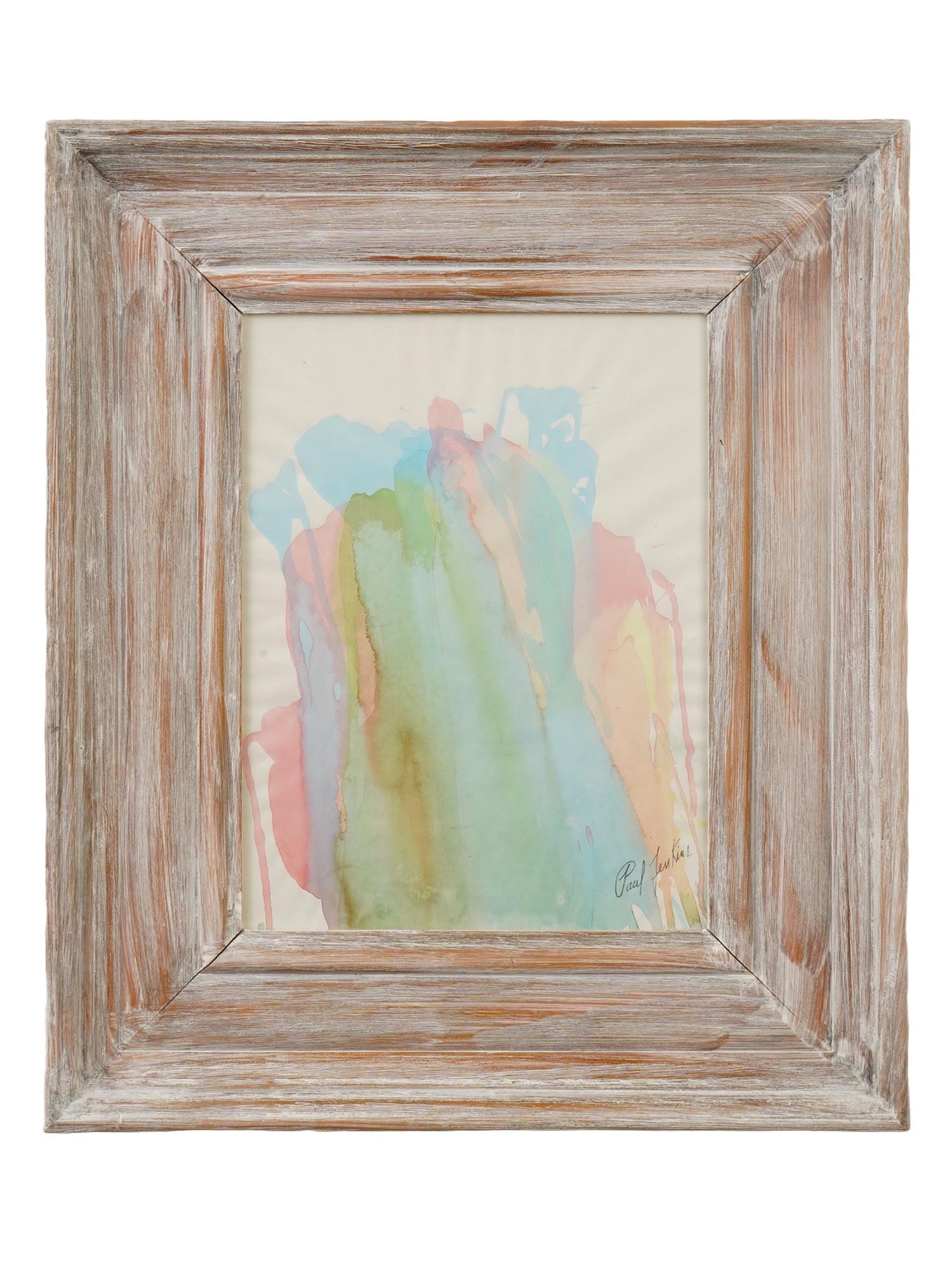 ABSTRACT WATERCOLOR PAINTING SIGNED PAUL JENKINS (1 of 4)