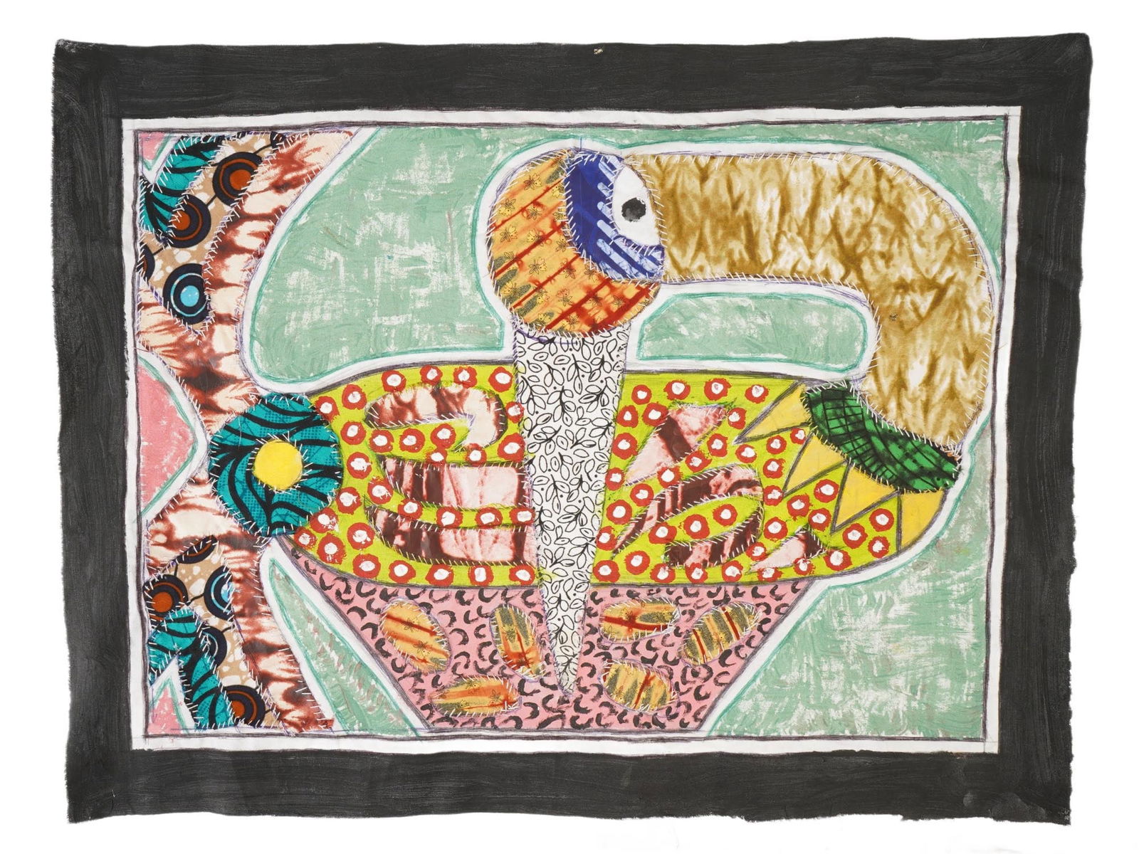 NIGERIAN STITCH FABRIC ARTWORK BY KAYODE BURAIMOH (1 of 4)