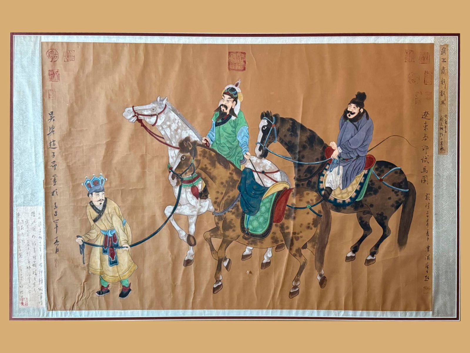 CHINESE SILK SCROLL PAINTING AFTER REN SHEN (1 of 8)