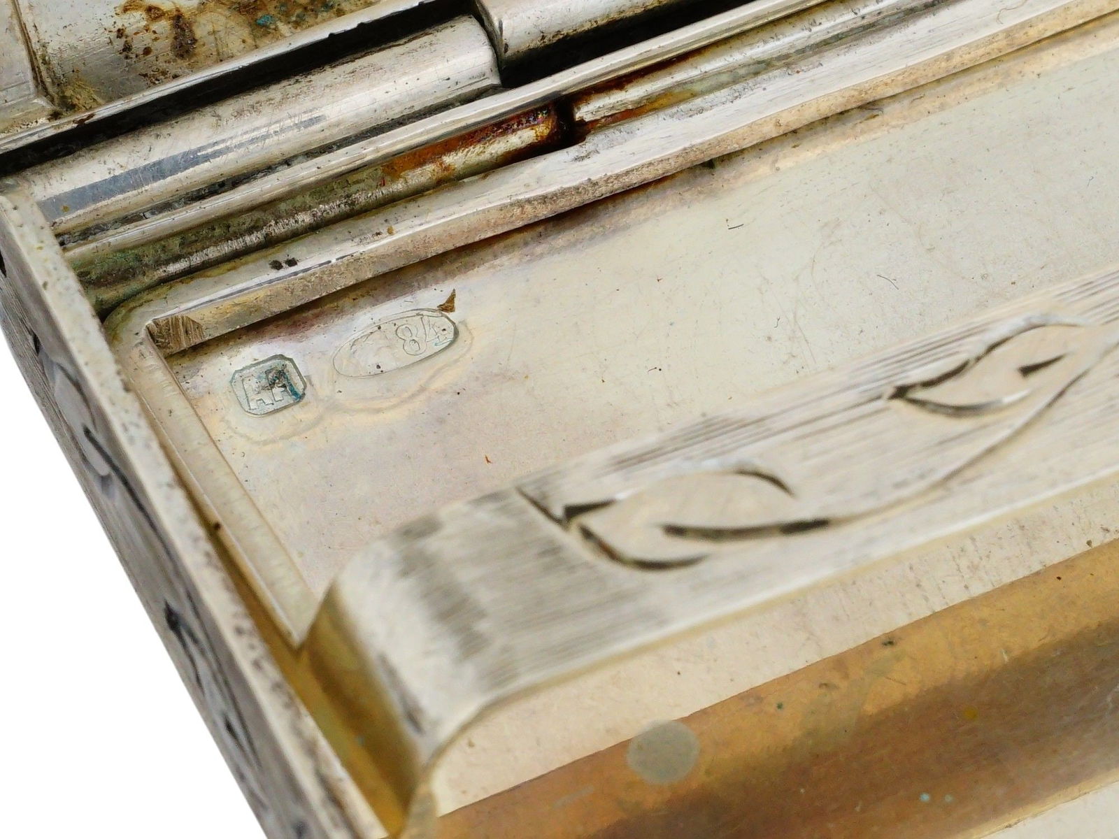 RUSSIAN SILVER CIGARETTE CASE W IMPERIAL EAGLE - 11