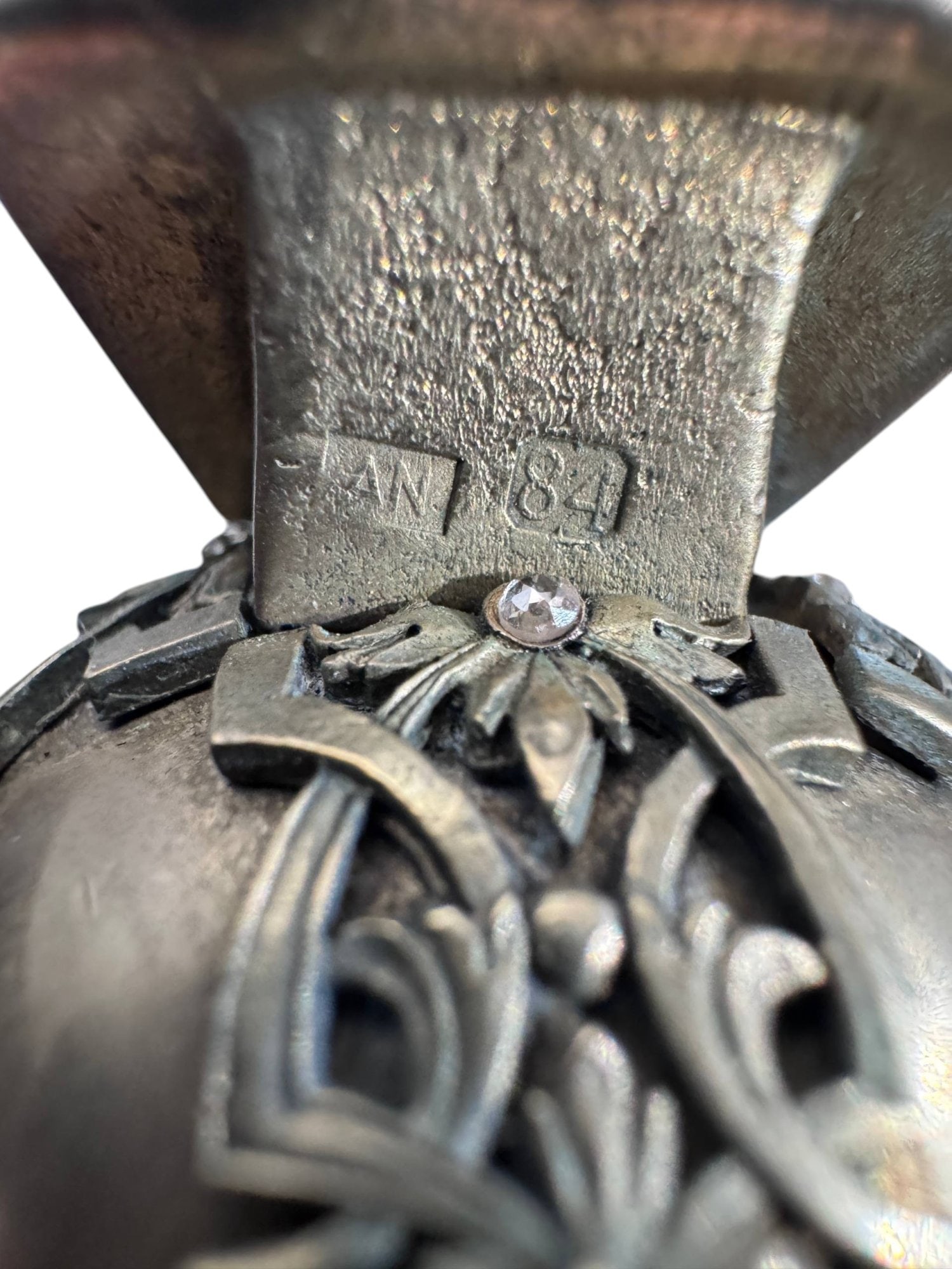 RUSSIAN SILVER FIGURAL TABLE BELL WITH A BUST HANDLE - 10