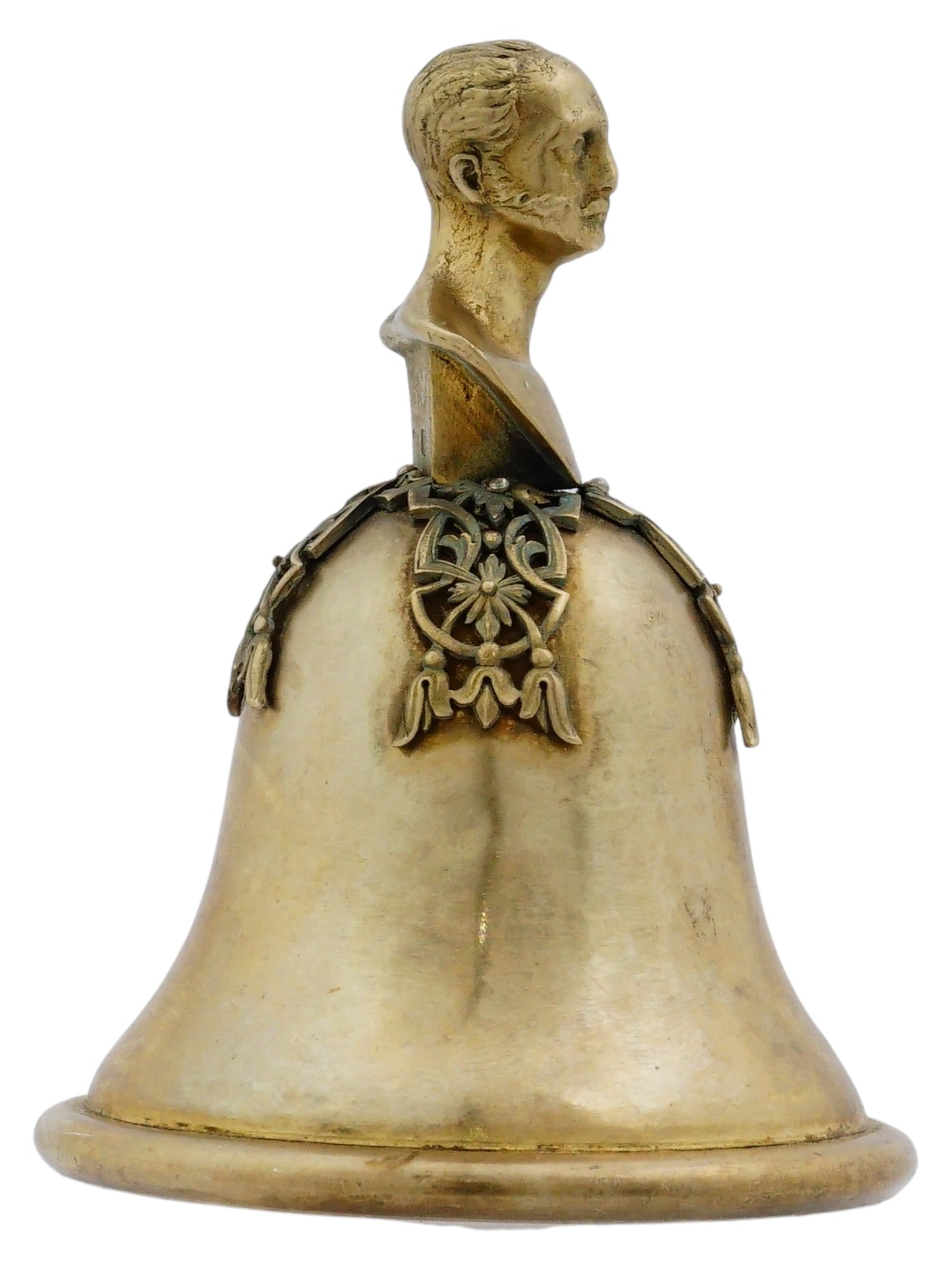 RUSSIAN SILVER FIGURAL TABLE BELL WITH A BUST HANDLE - 5