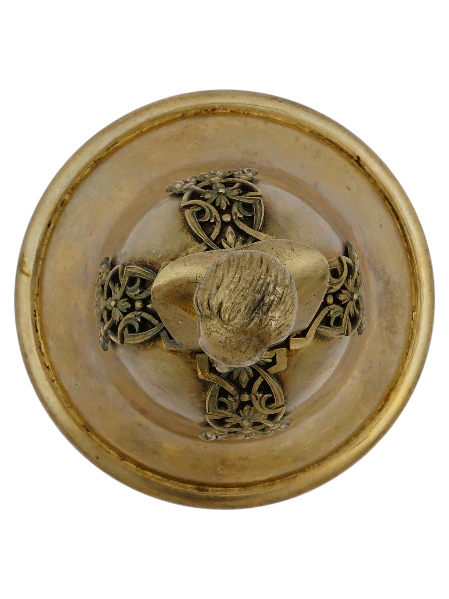 RUSSIAN SILVER FIGURAL TABLE BELL WITH A BUST HANDLE - 6