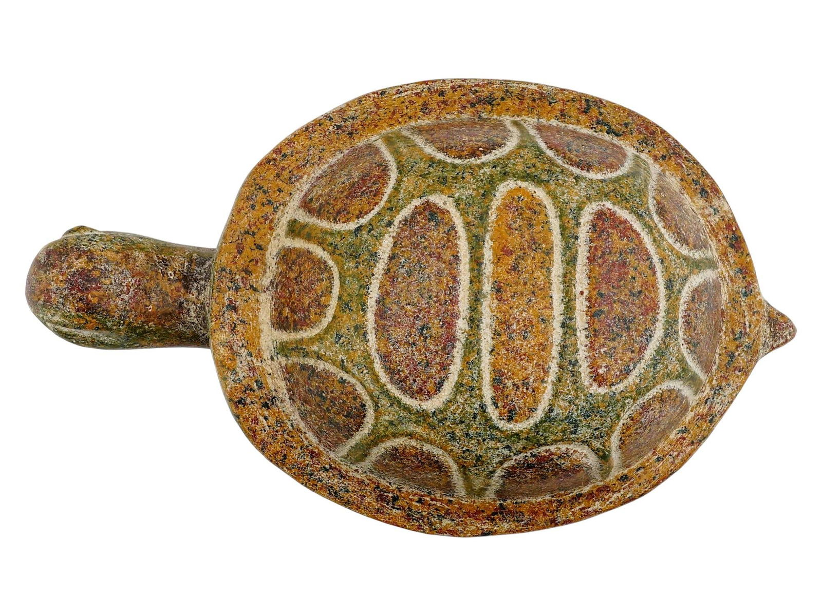 HAND PAINTED CERAMIC TURTLE FIGURINE - 6