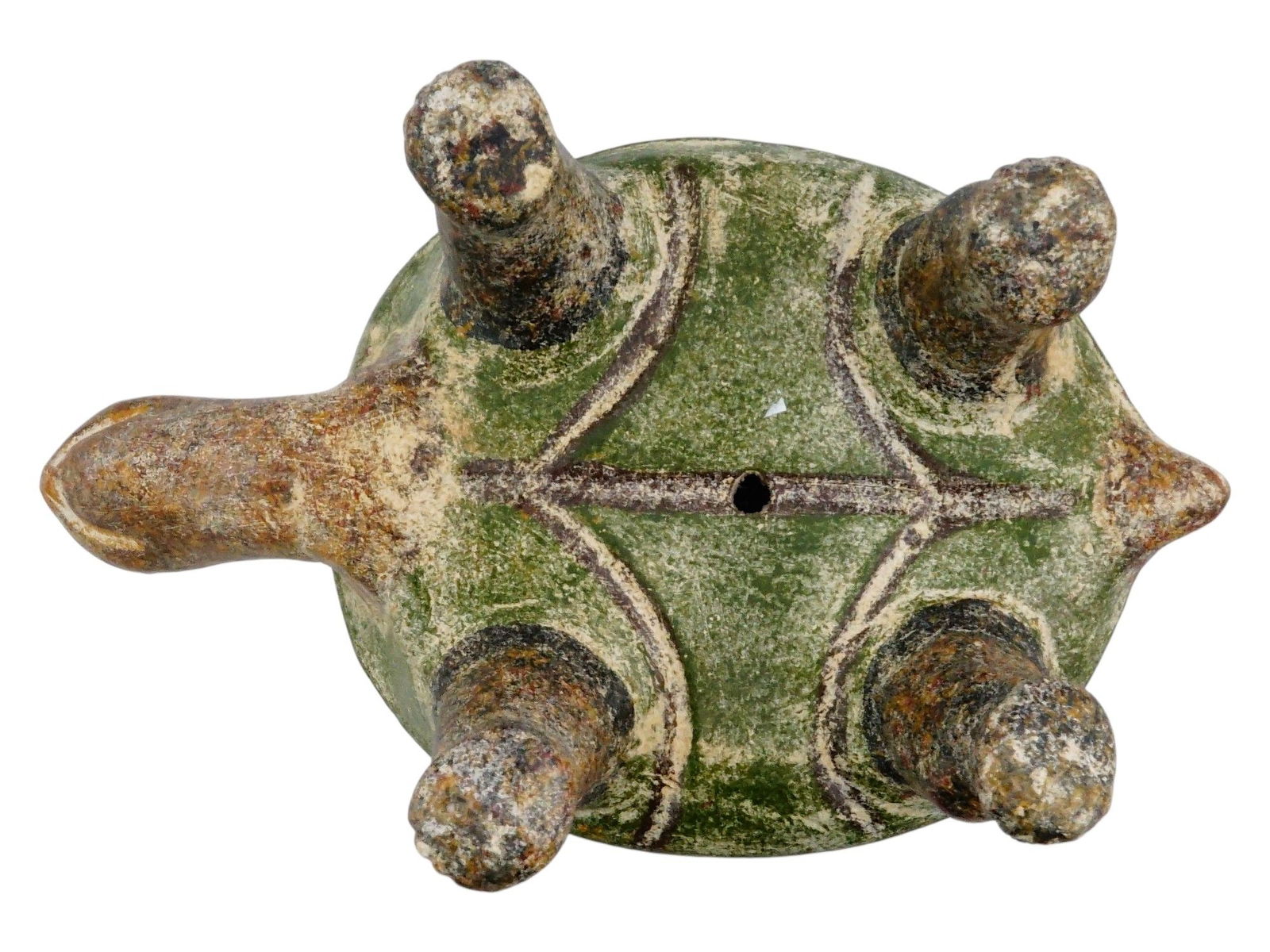 HAND PAINTED CERAMIC TURTLE FIGURINE - 7