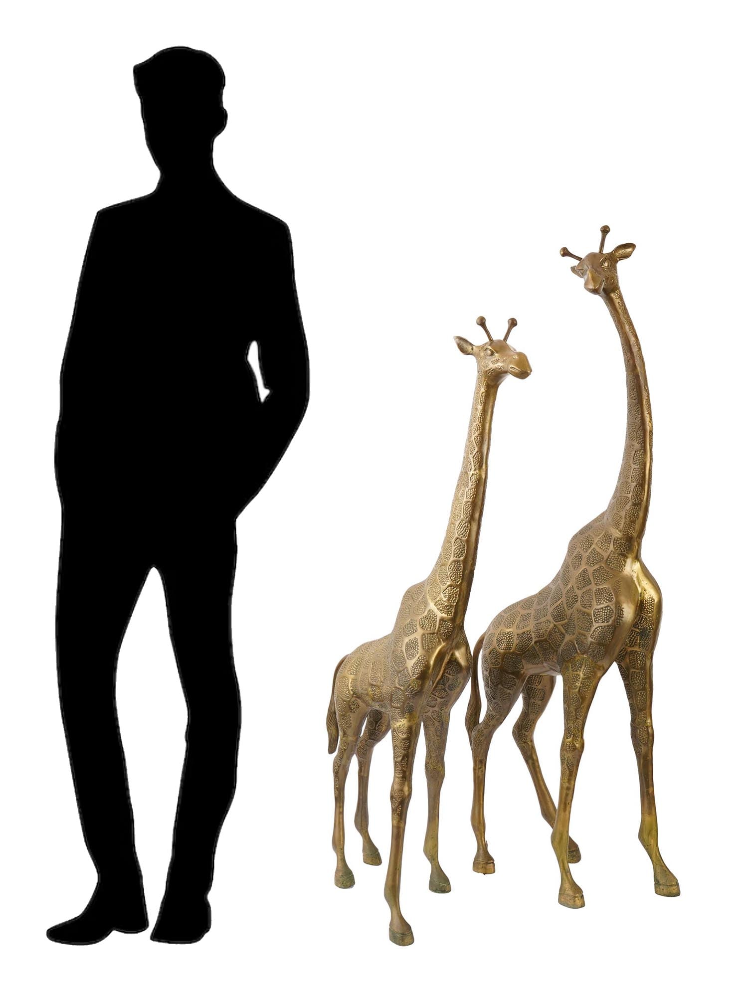 PAIR OF VINTAGE KOREAN SOLID BRASS GIRAFFE SCULPTURES (1 of 10)