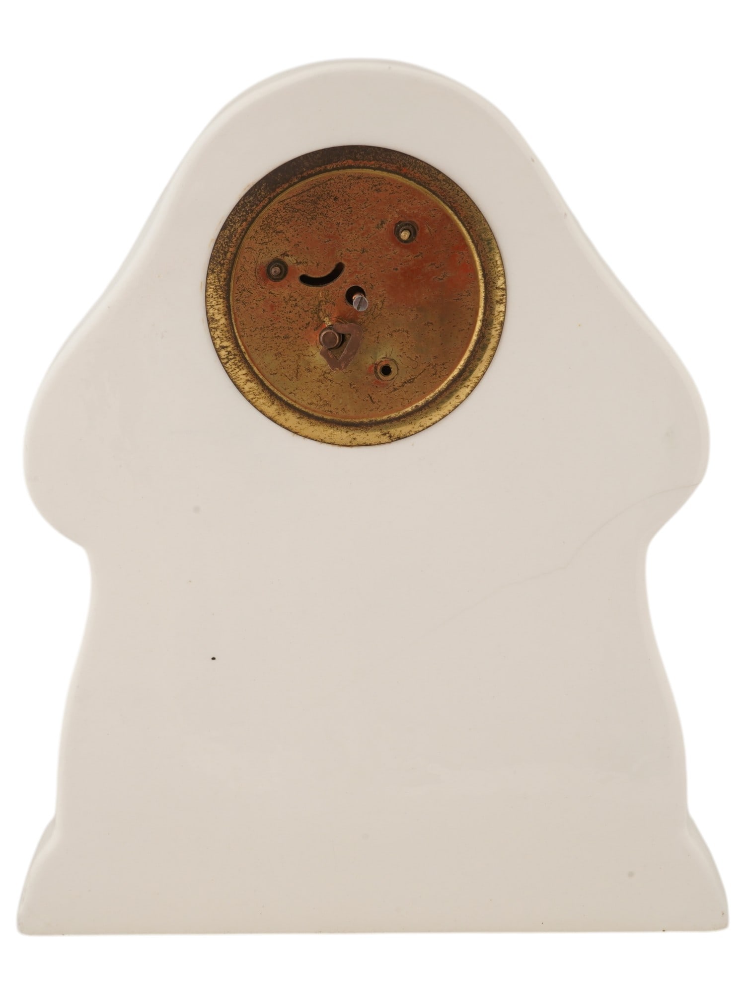 VINTAGE GERMAN HAND PAINTED CERAMIC TABLE CLOCK - 3