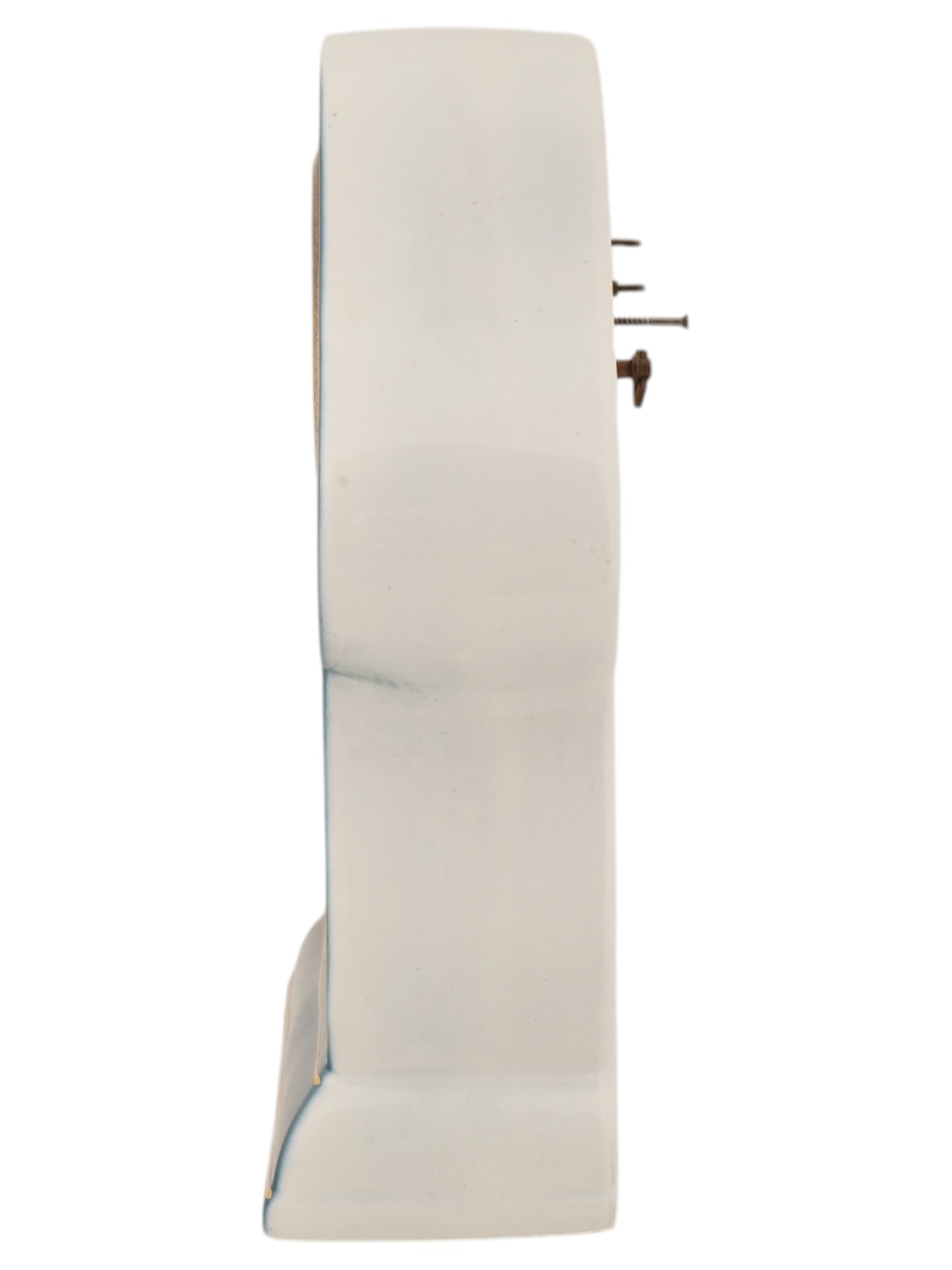 VINTAGE GERMAN HAND PAINTED CERAMIC TABLE CLOCK - 4