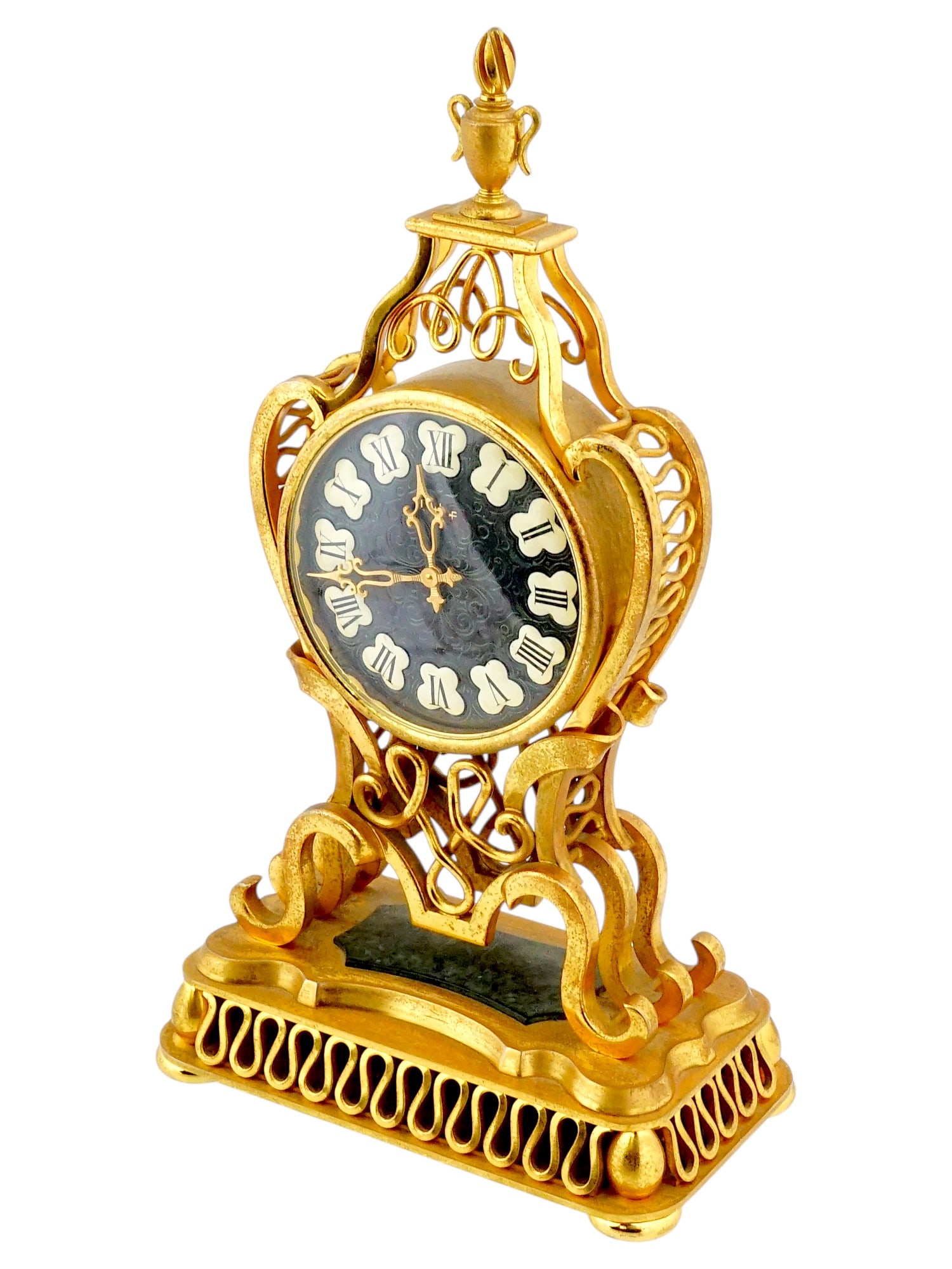 VINTAGE SWISS IMHOF GILT BRONZE MANTEL CLOCK (1 of 12)