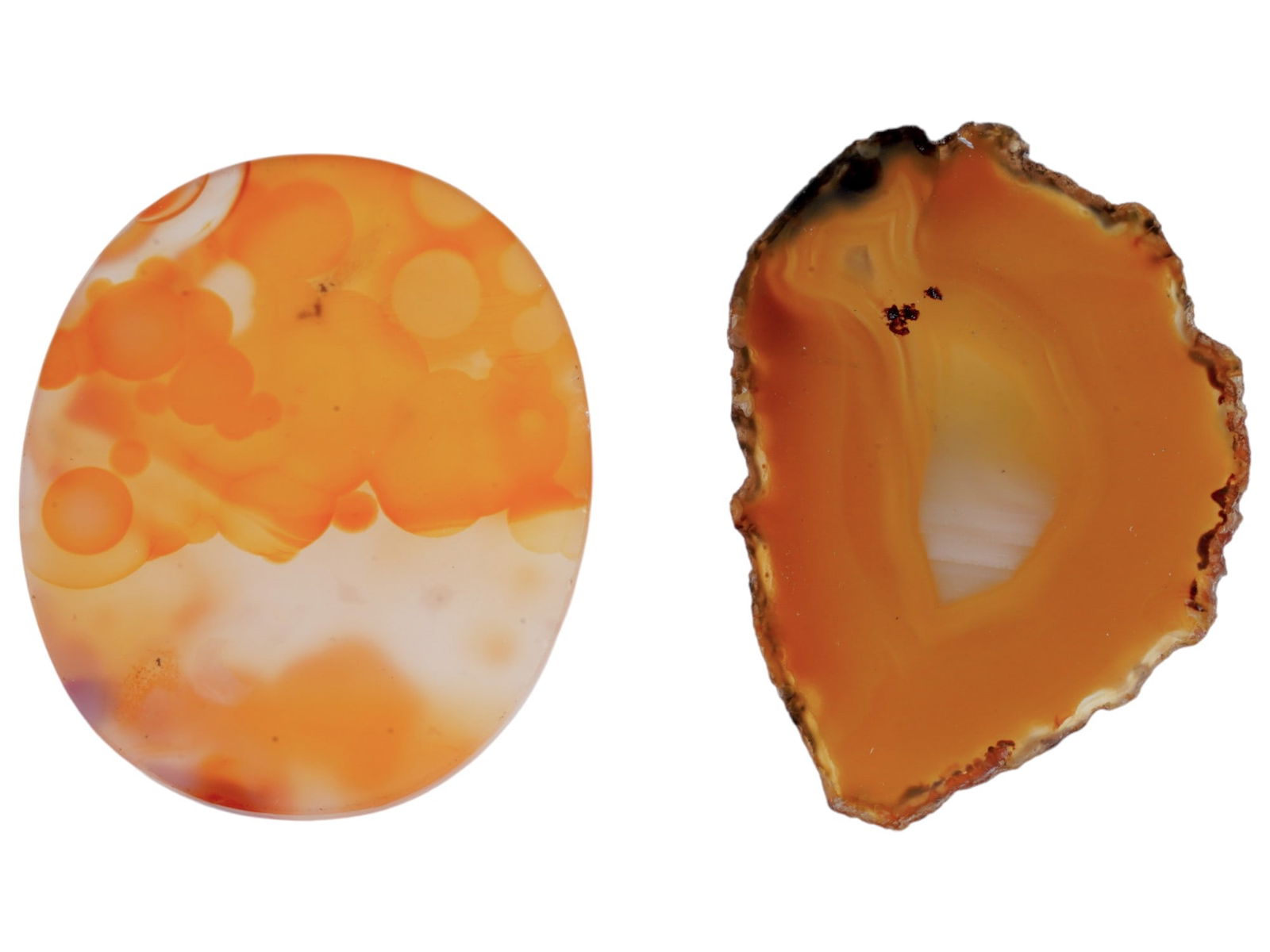LARGE ORANGE AGATE PLAQUES - 2