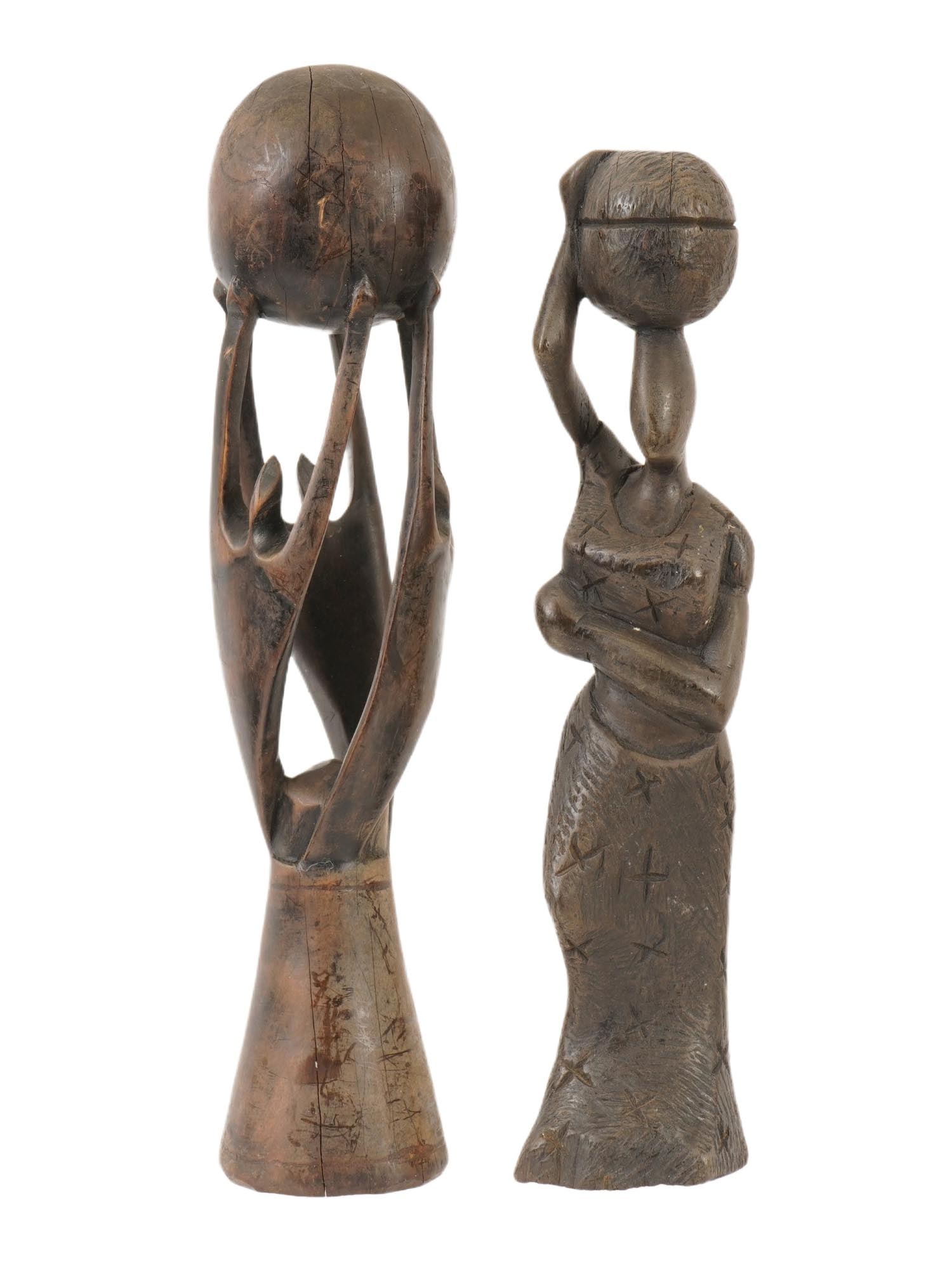 WEST AFRICAN NIGERIAN HAND CARVED WOODEN SCULPTURES (1 of 8)