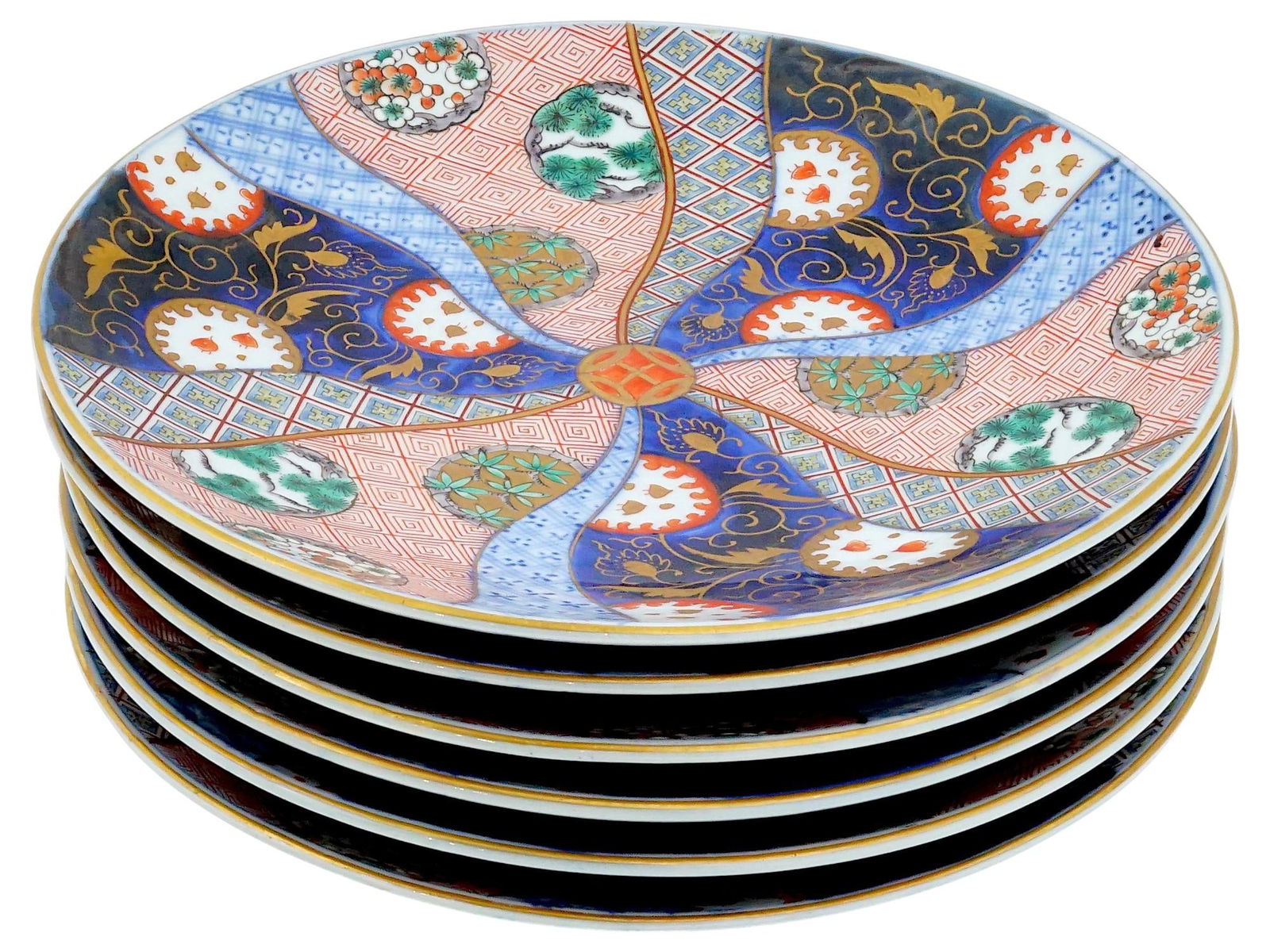 19TH CENTURY JAPANESE IMARI PORCELAIN PLATES SET (1 of 6)