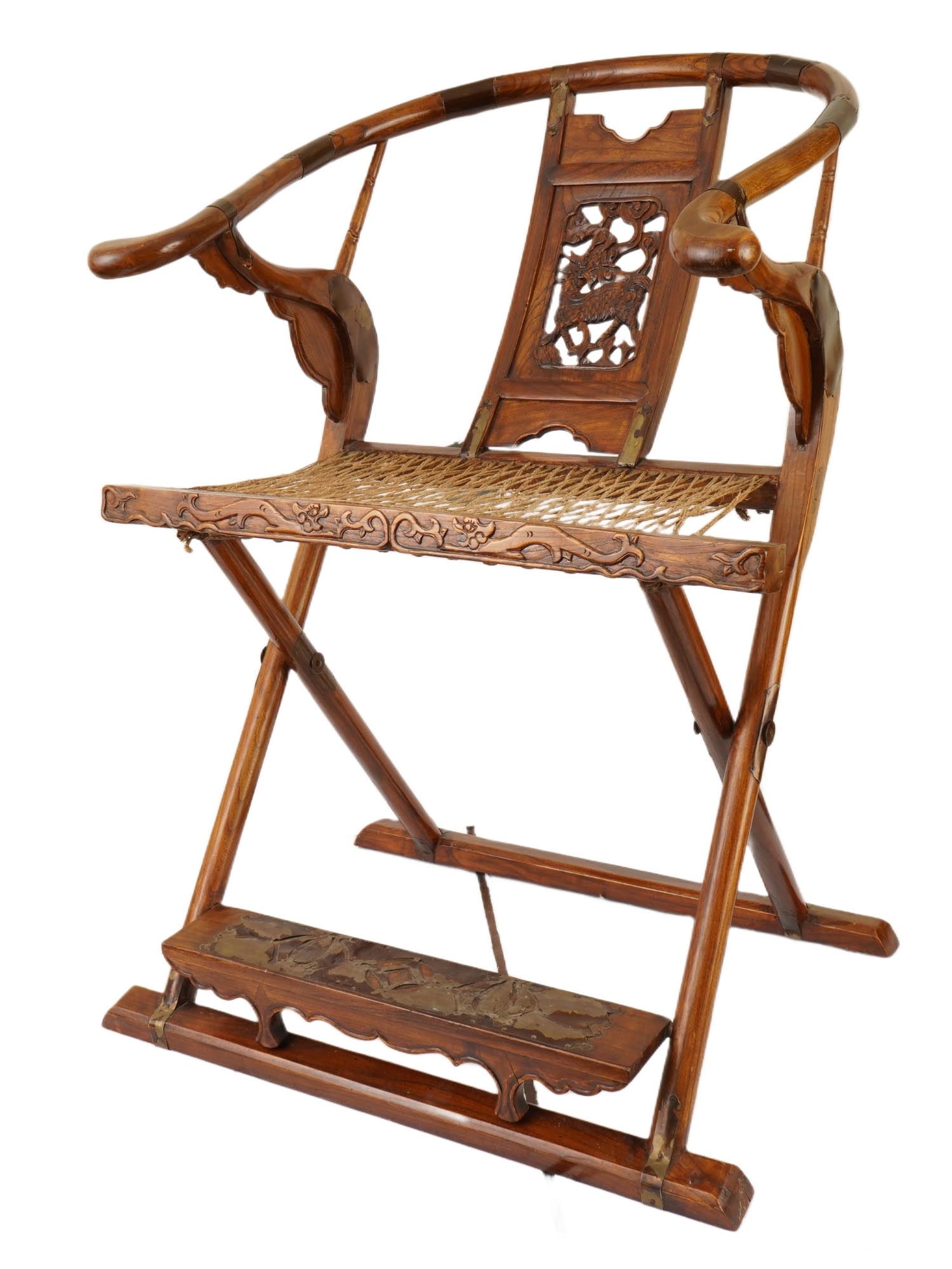 ANTIQUE CHINESE HUANGHUALI WOOD JIAOYI FOLDING CHAIR (1 of 12)