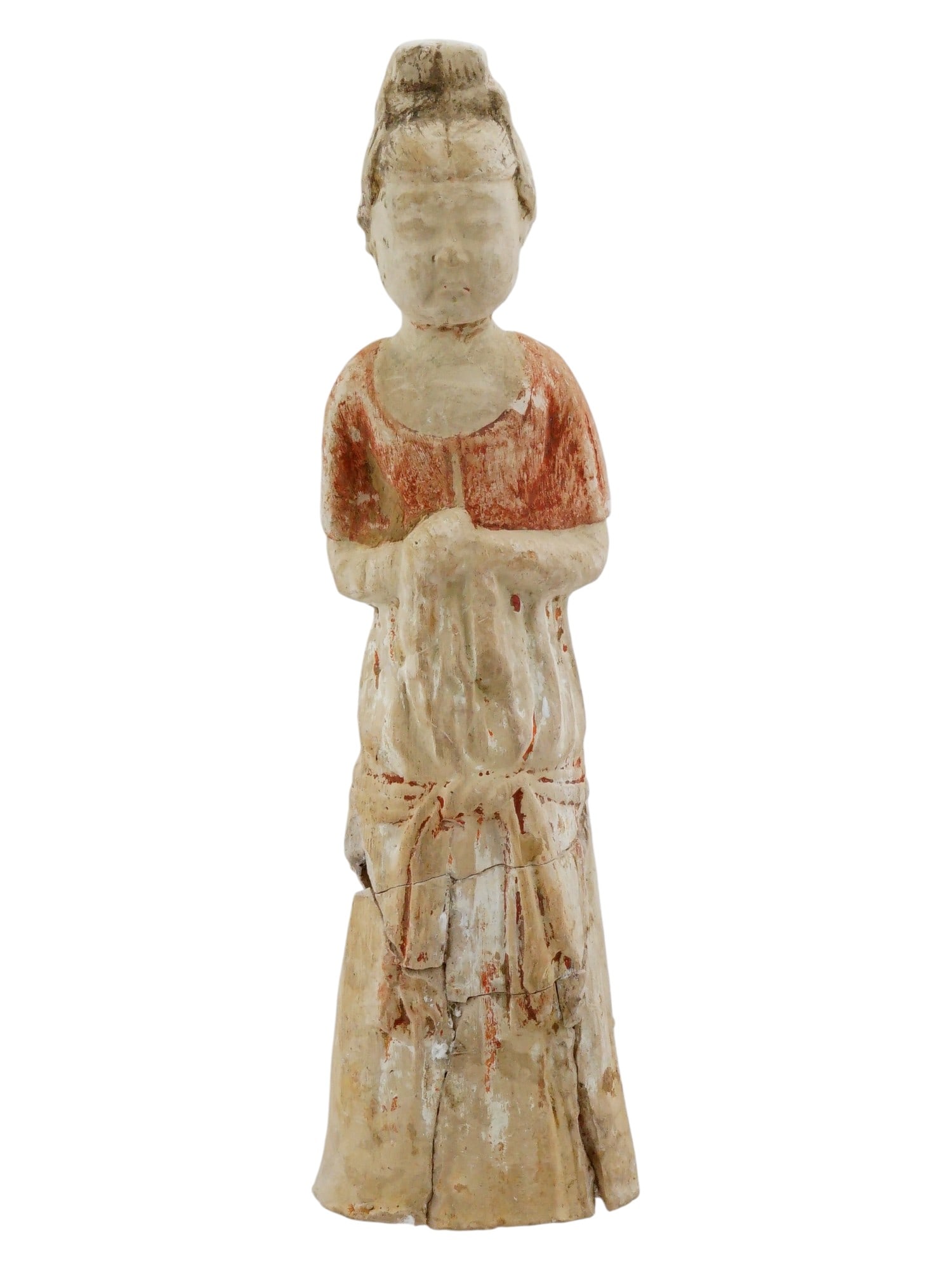 ANCIENT CHINESE TANG COURT LADY TERRACOTTA SCULPTURE (1 of 11)