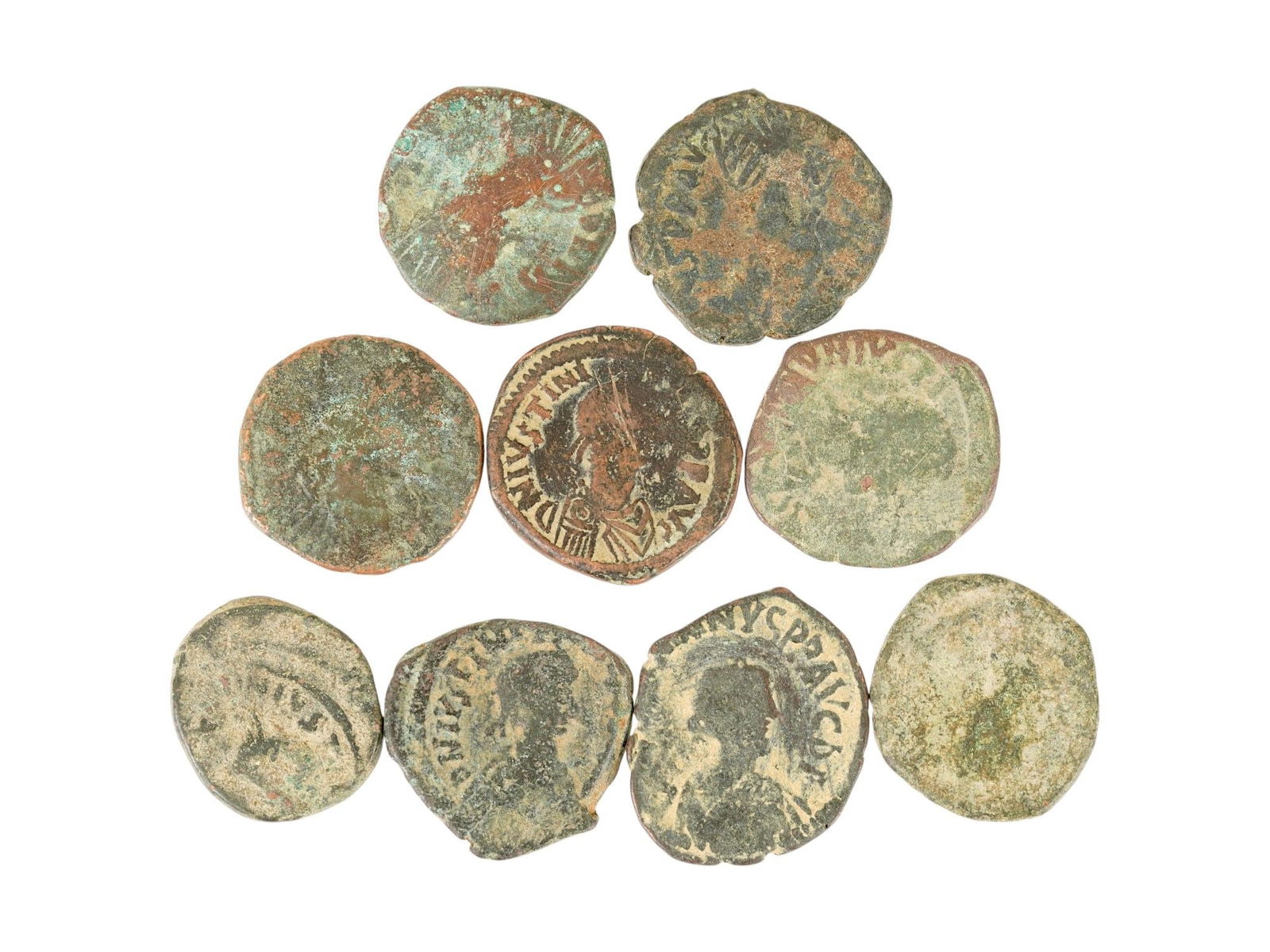 GROUP OF LARGE ANCIENT BYZANTINE COINS 400 TO 700 AD (1 of 6)