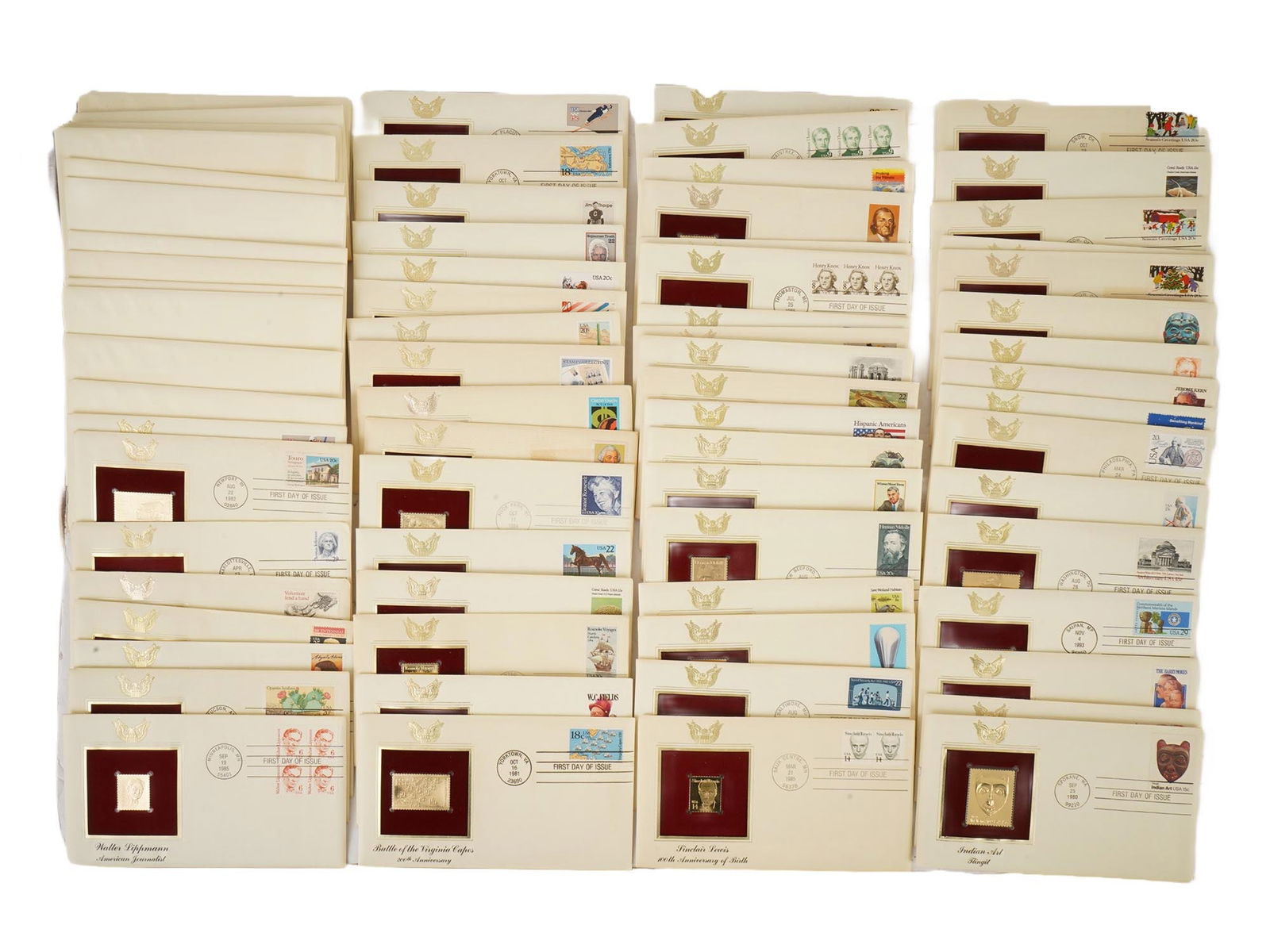VTG FIRST DAY OF ISSUE ENVELOPES W 24KT GOLD FOIL STAMPS (1 of 4)