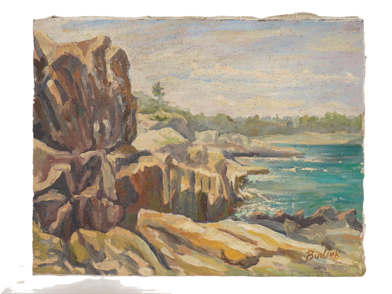 UKRAINIAN LANDSCAPE OIL PAINTING SIGNED DAVID BURLIUK (1 of 5)