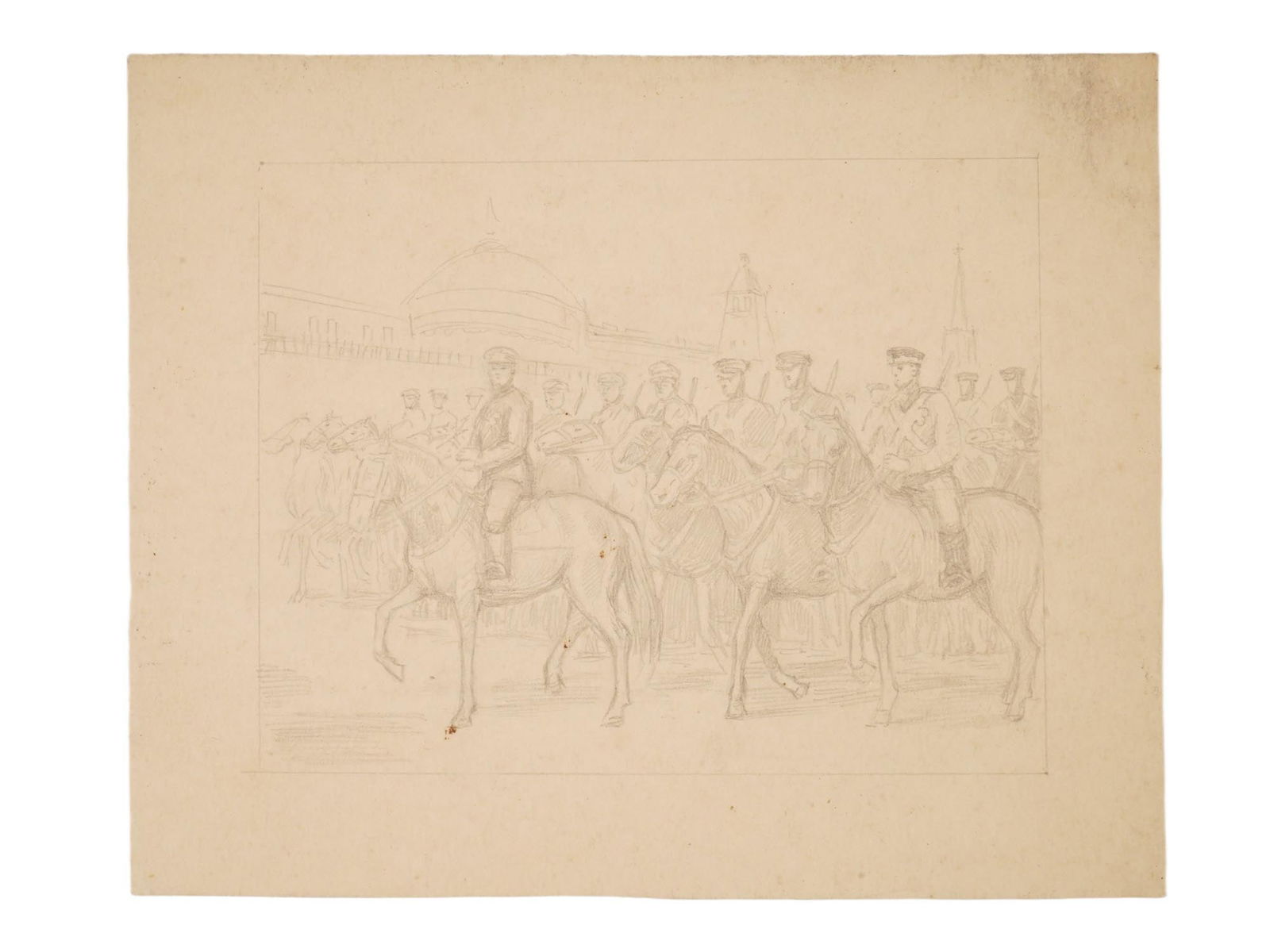 RUSSIAN PENCIL ON PAPER DRAWING ATTR E MELNIKOVA (1 of 3)