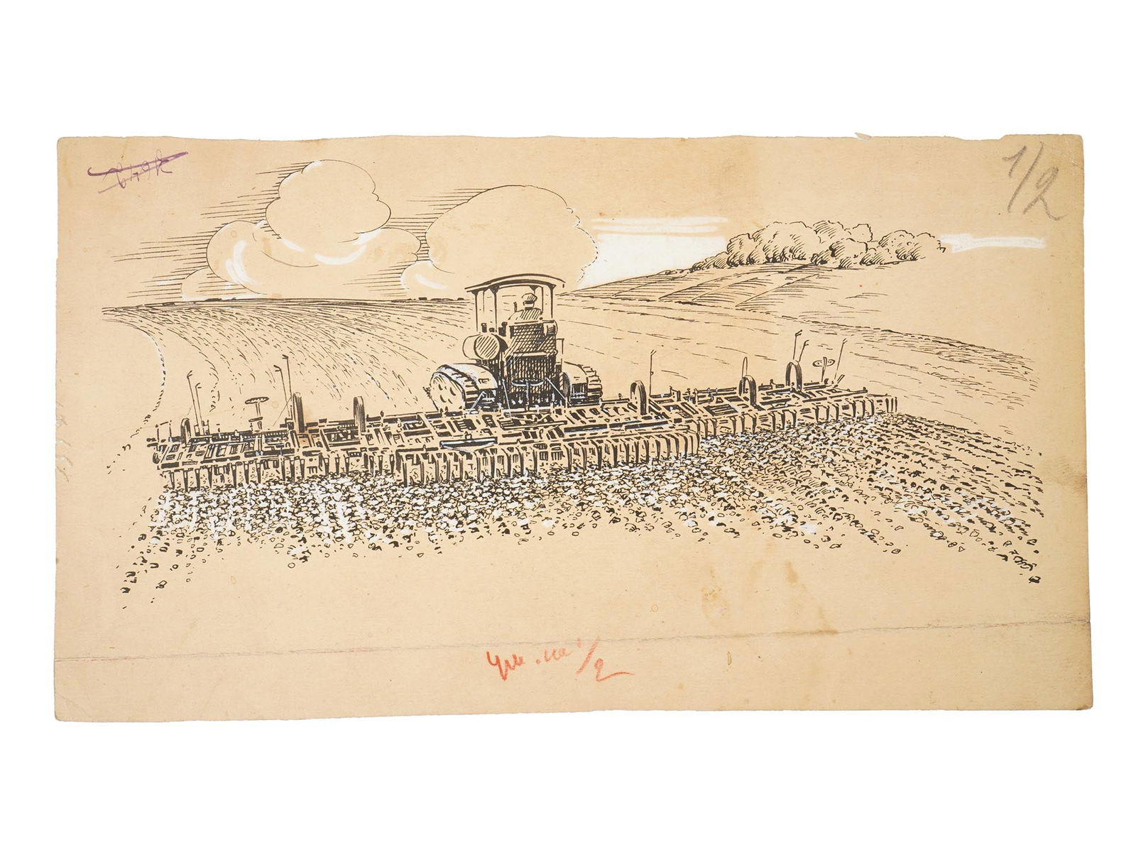 ALEXANDRA YAKUSHEVA RUSSIAN PAINTING TRACTOR IN FIELDS (1 of 3)