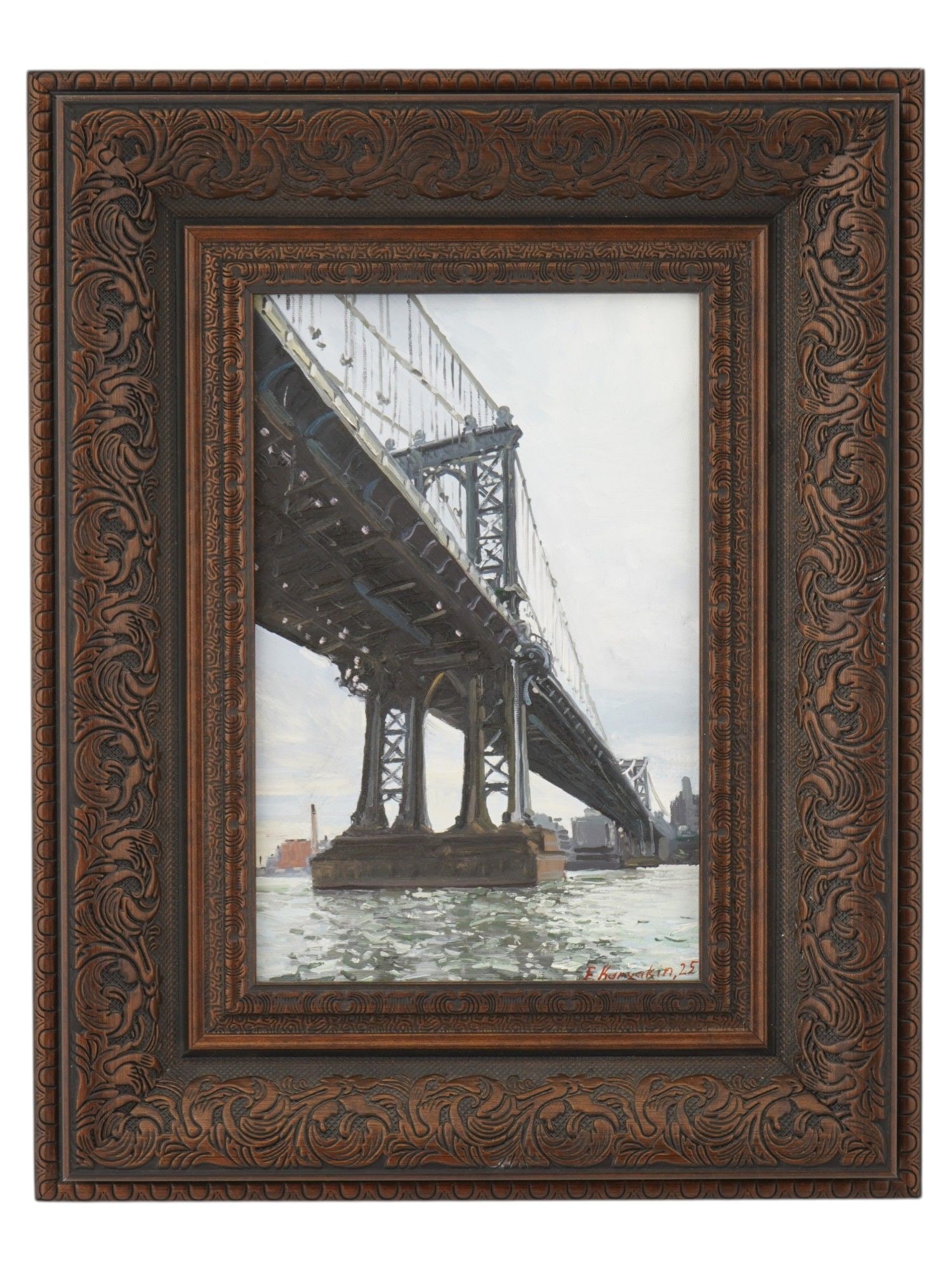 PAINTING MANHATTAN BRIDGE SIGNED F. KARYAKIN 2025 (1 of 6)