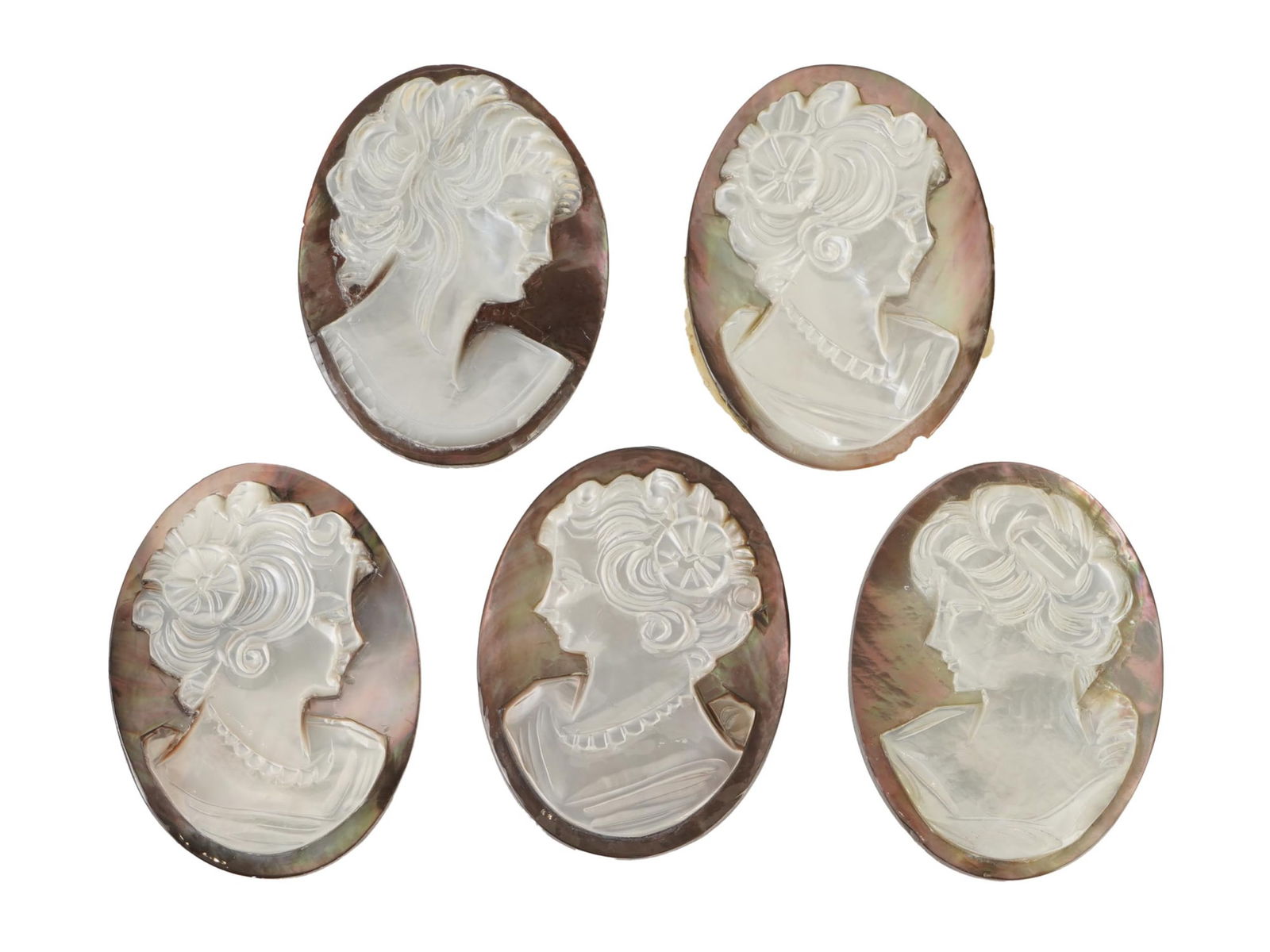 COLLECTION OF PORTRAIT HAND CARVED SHELL CAMEO (1 of 3)