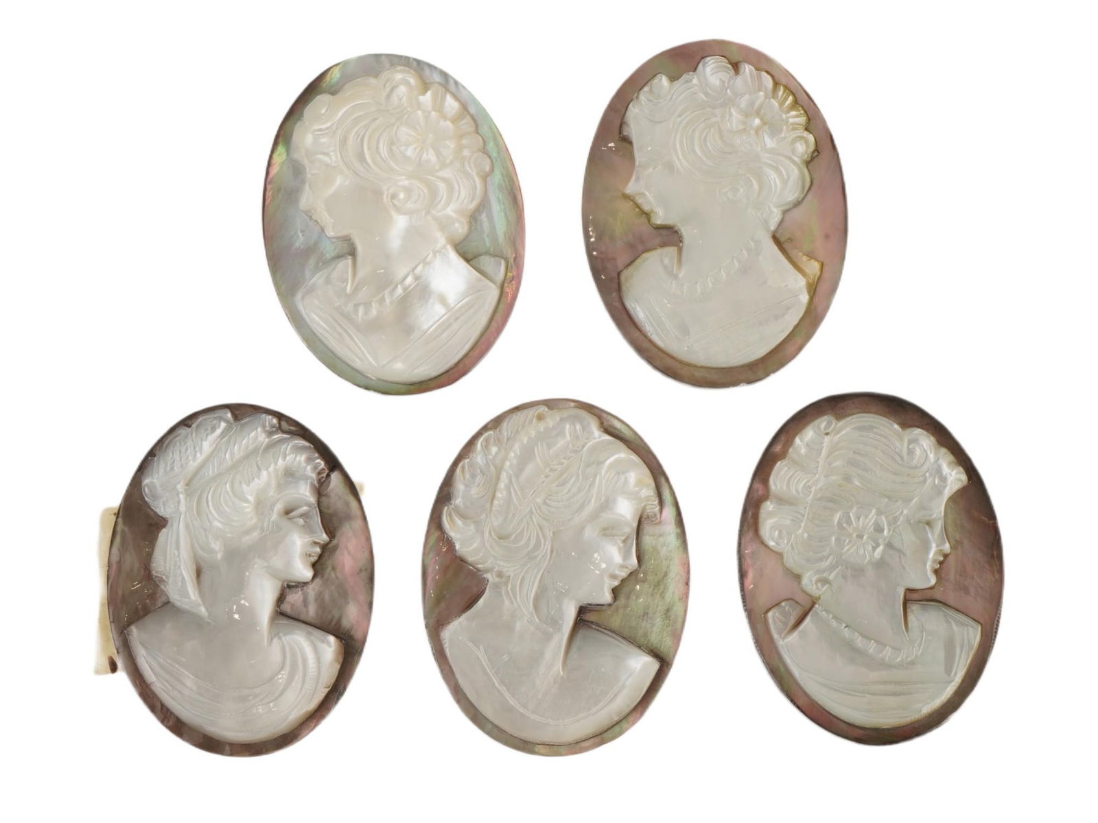 COLLECTION OF PORTRAIT HAND CARVED SHELL CAMEO (1 of 3)