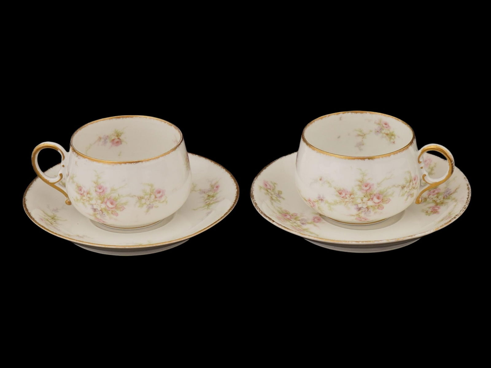 THEODORE HAVILAND PORCELAIN TEA CUPS AND SAUCERS (1 of 10)