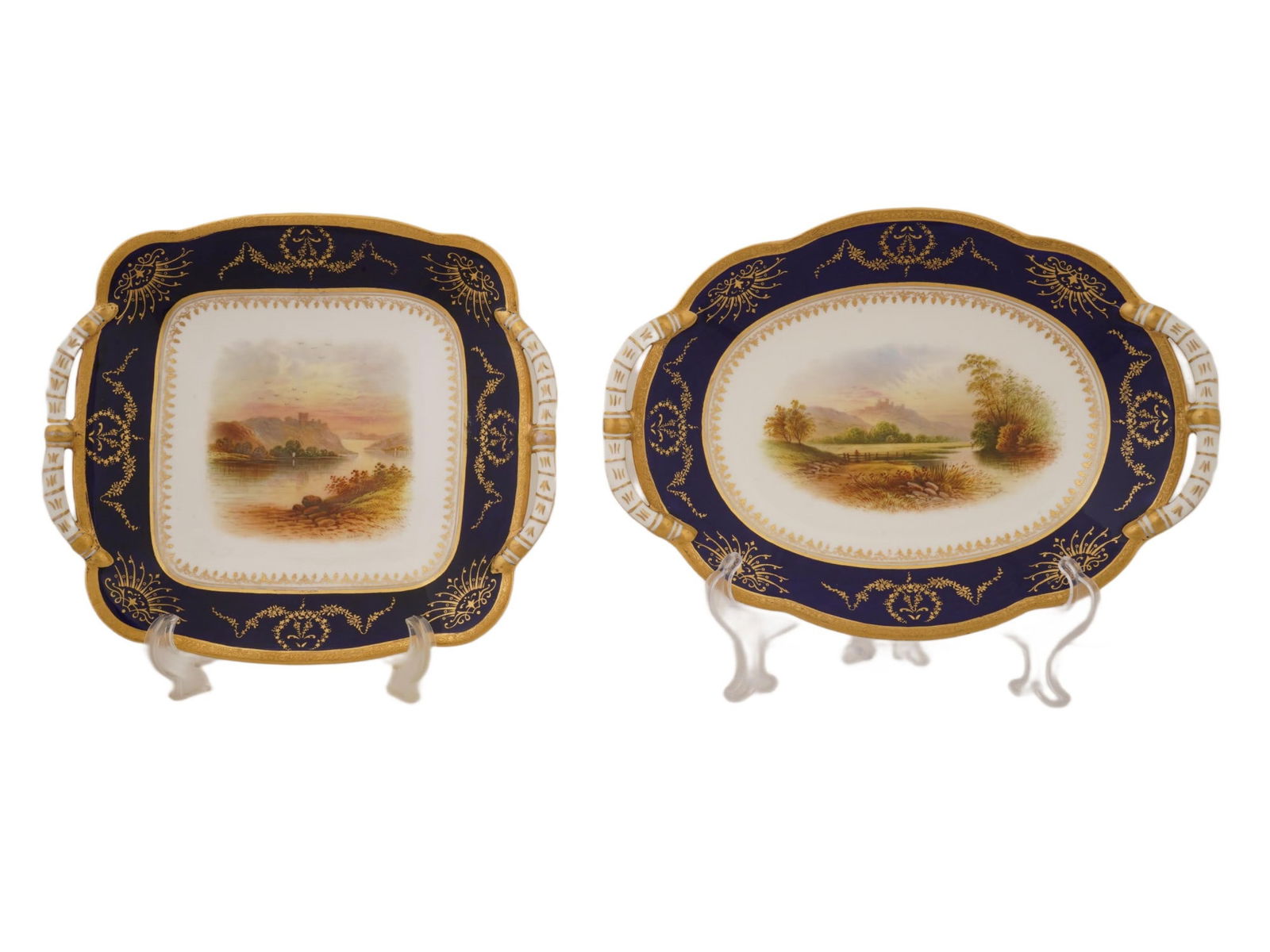 TWO ANTIQUE BRITISH COALPORT PORCELAIN SERVING DISHES (1 of 9)