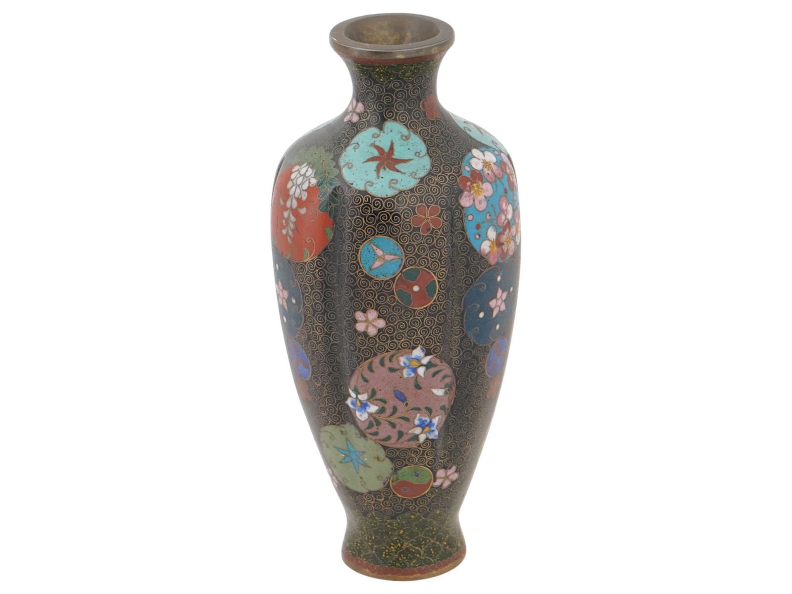 VINTAGE JAPANESE CLOISONNE ENAMEL VASE (1 of 7)
