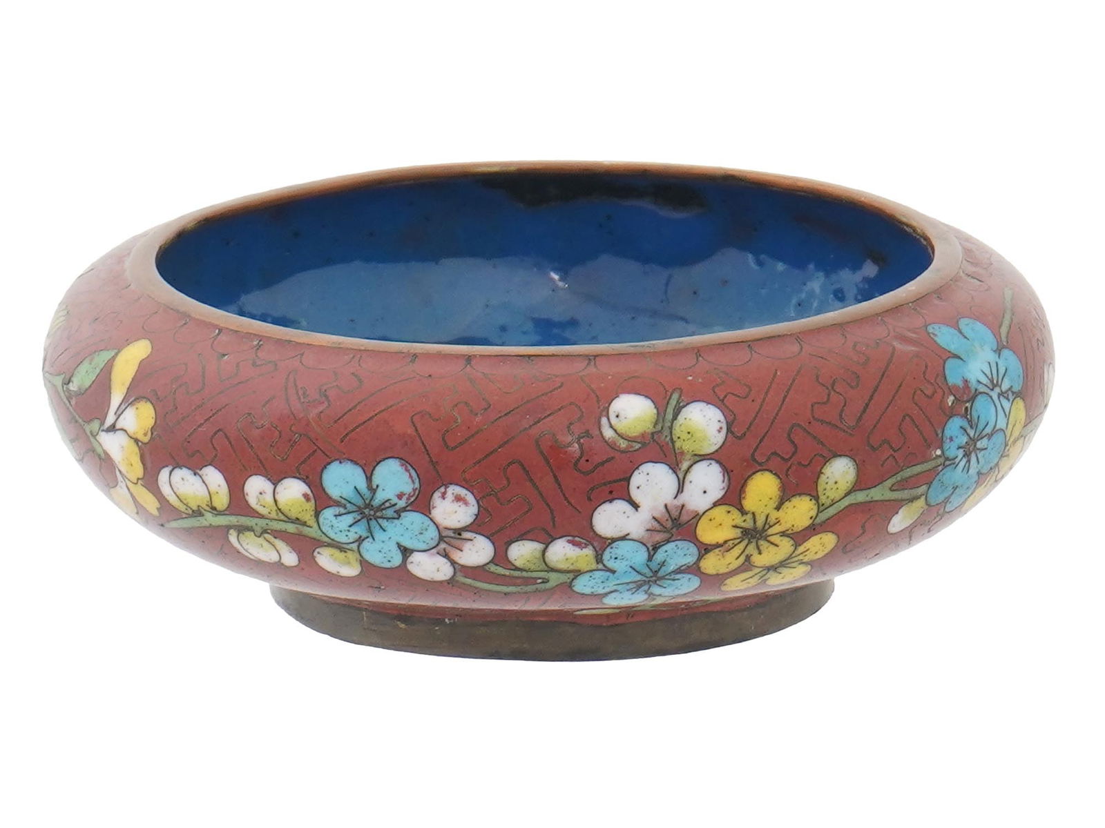 ANTIQUE CHINESE CLOISONNE ENAMEL BOWL FLORAL MOTIFS (1 of 7)