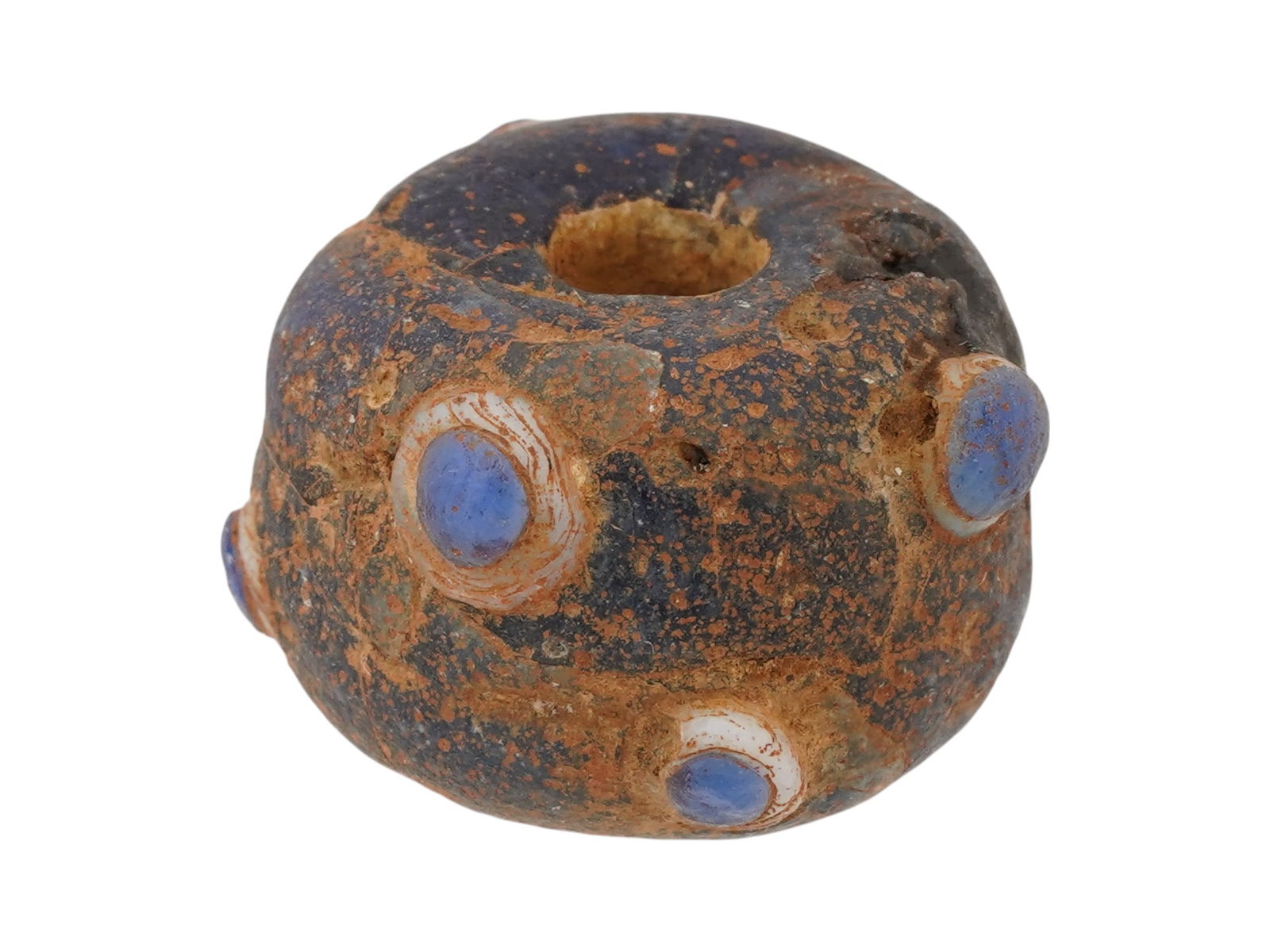 ANCIENT ROMAN LARGE GLASS EYE BEAD 100 TO 300 AD (1 of 6)