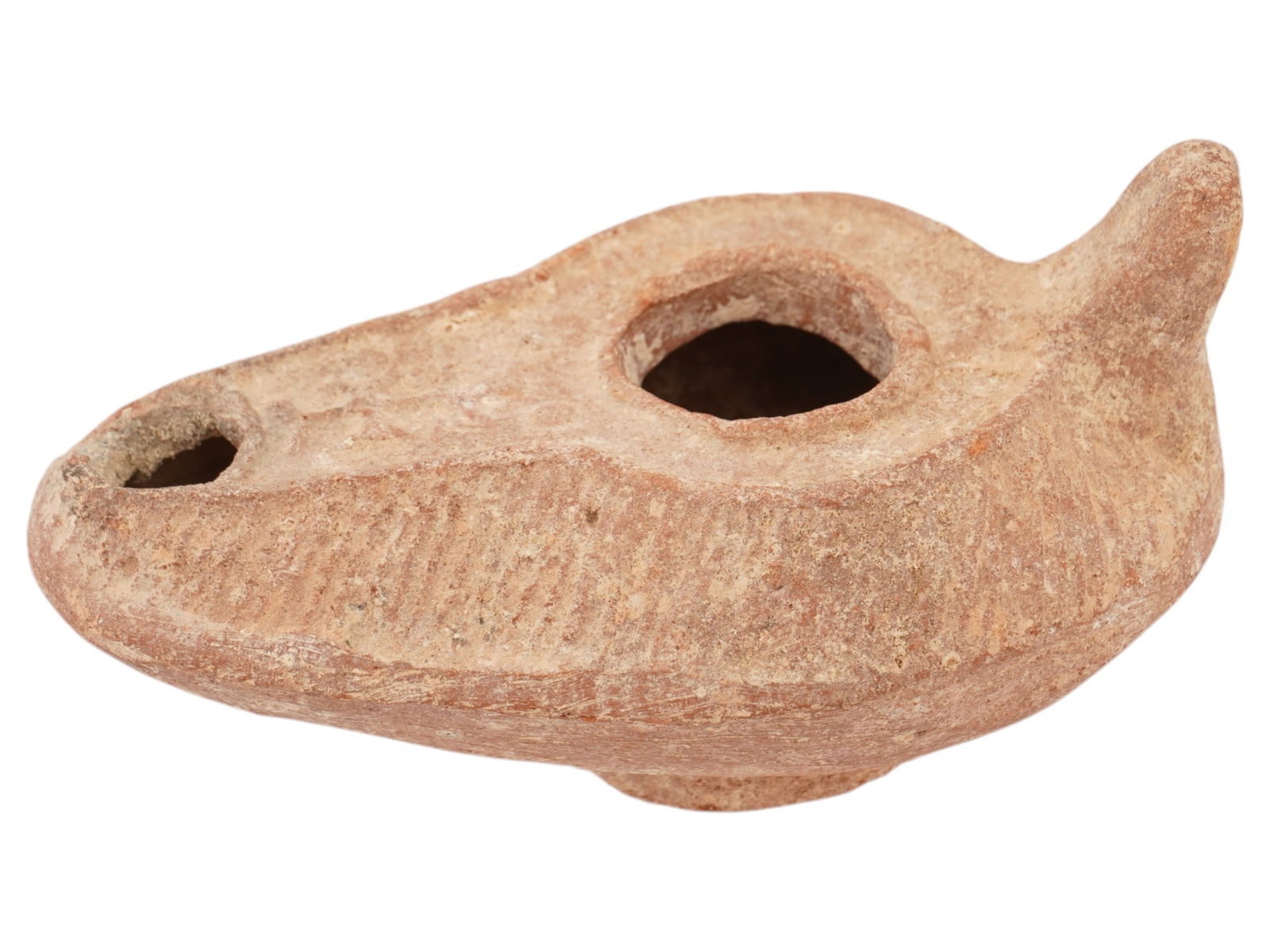 ANCIENT BYZANTINE OIL LAMP W CROSS 400 TO 600 AD (1 of 7)