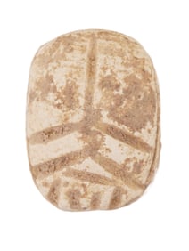 ANCIENT LATE PERIOD EGYPT FAIENCE SCARAB 700 TO 200 BC