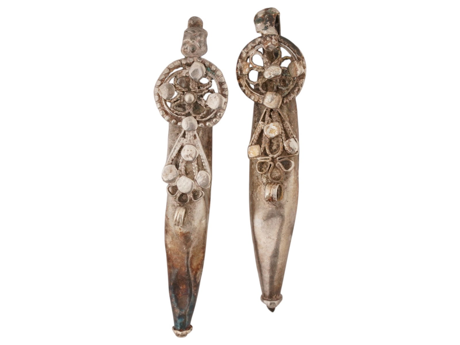 LARGE ANCIENT BYZANTINE SILVER PENDANTS 350 TO 550 AD (1 of 5)