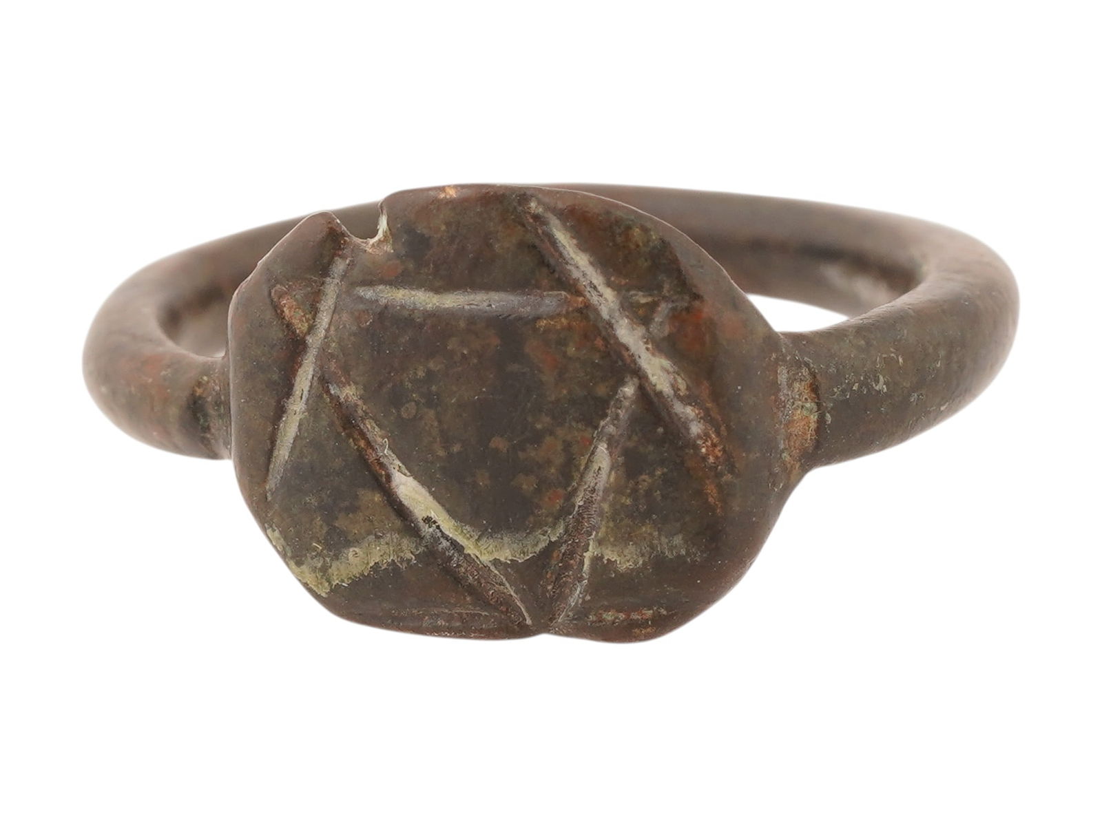 ANCIENT ROMAN JUDAIC BRONZE RING WITH THE STAR OF DAVID (1 of 6)