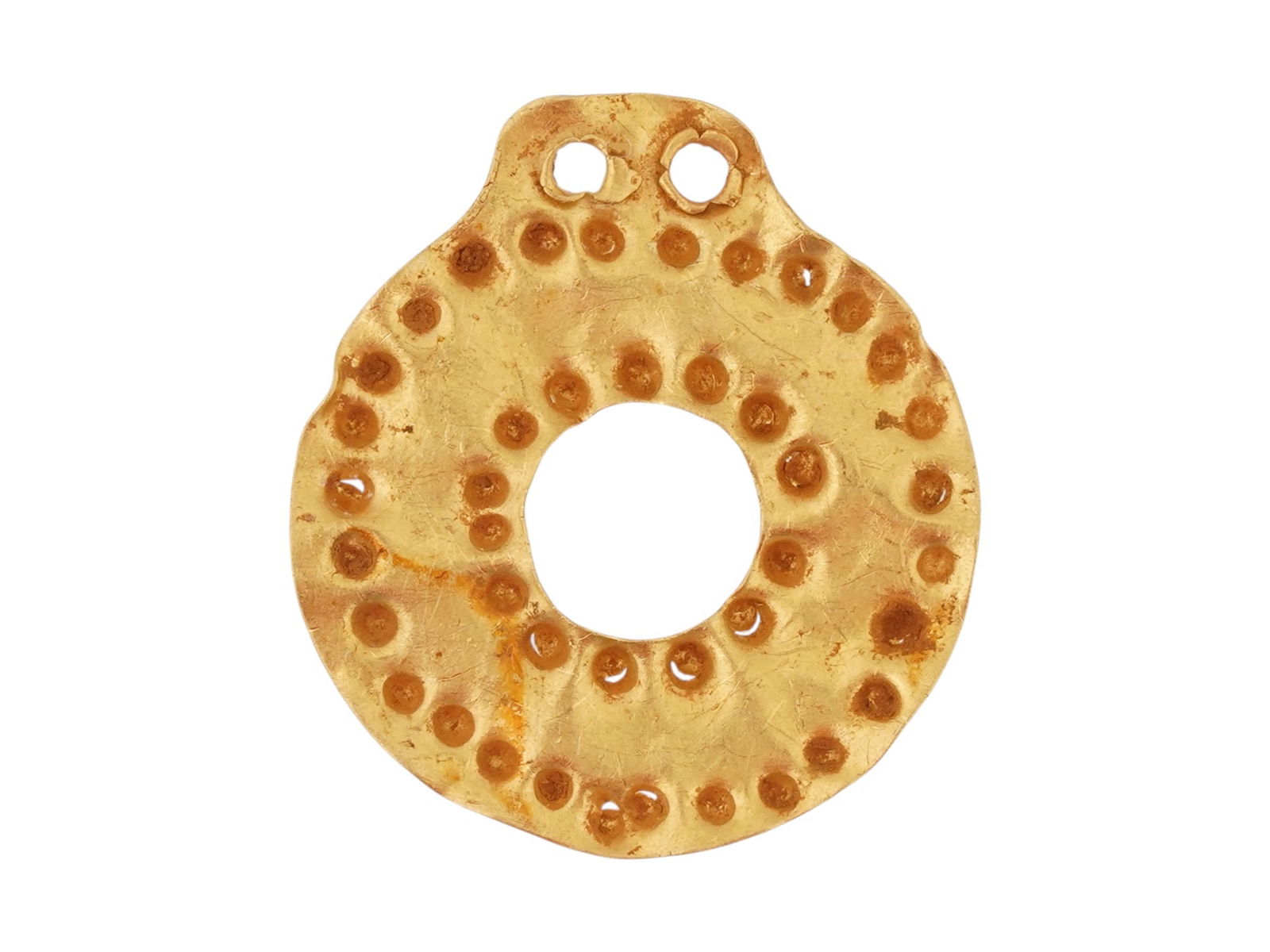 ANCIENT NEAR EASTERN GOLD EYE IDOL PENDANT (1 of 2)