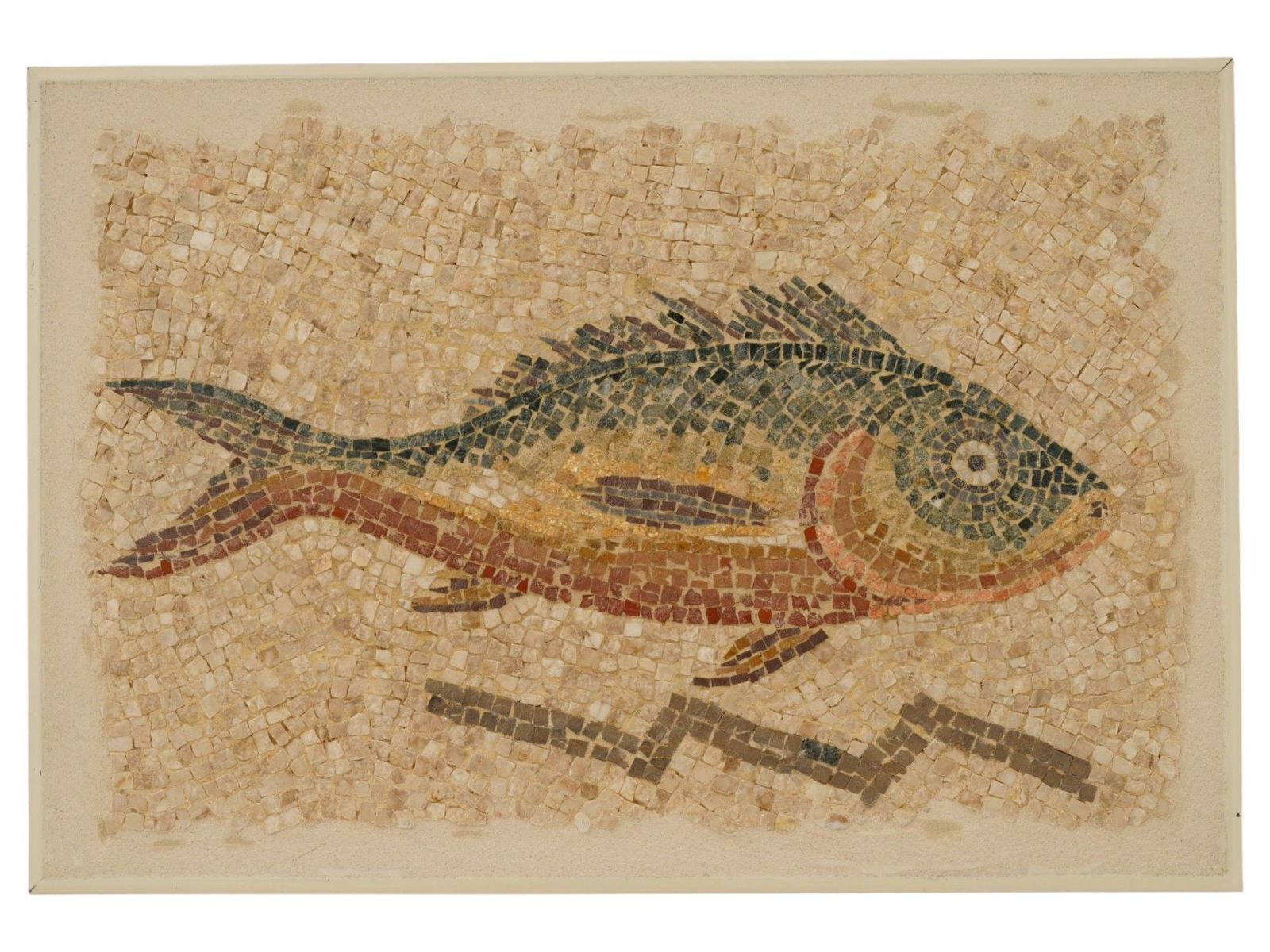 ANCIENT ROMAN EMPIRE MOSAIC OF A FISH (1 of 3)