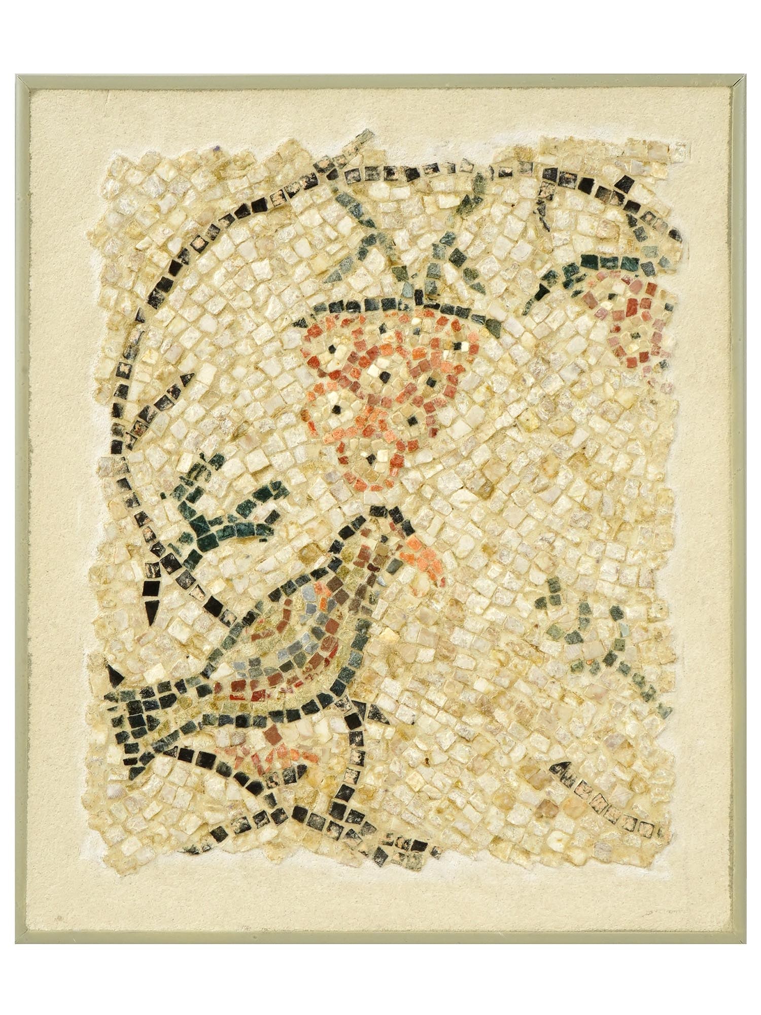 ANCIENT BYZANTINE EMPIRE MOSAIC OF BIRD AND GRAPES (1 of 3)