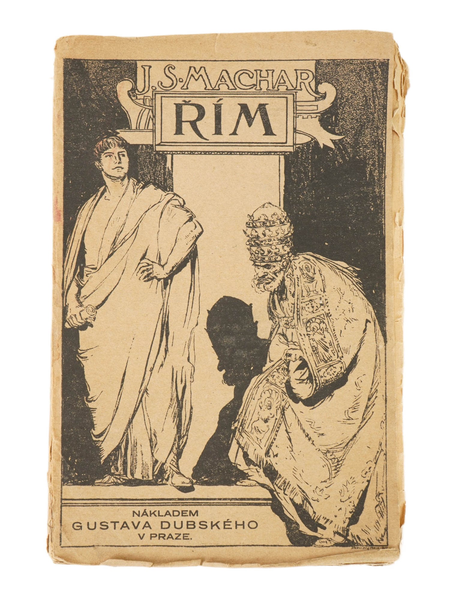 VINTAGE CZECH BOOK OF ROME BY JOSEF SVATOPLUK MACHAR: A vintage Czech book edition of Rome by Josef Svatopluk Machar. Written between 1906 and 1907, the book blends travel literature with historical meditation, expressing Machars admiration for ancient R