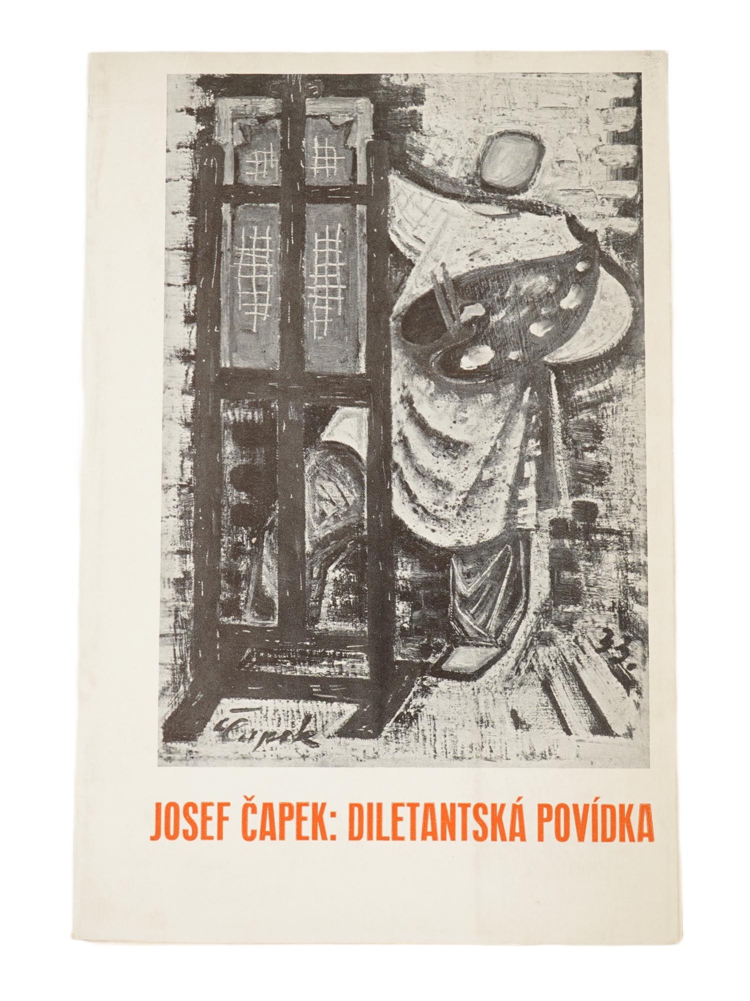 1937 CZECH TALE ILLUSTRATED BOOK BY JOSEF CAPEK: A book by the Czech writer and artist Josef Capek entitled Diletantska Povidka translated as Dilettantes Tale or Amateurs Story. A feuilleton originally written in 1920. The cover features an illustra