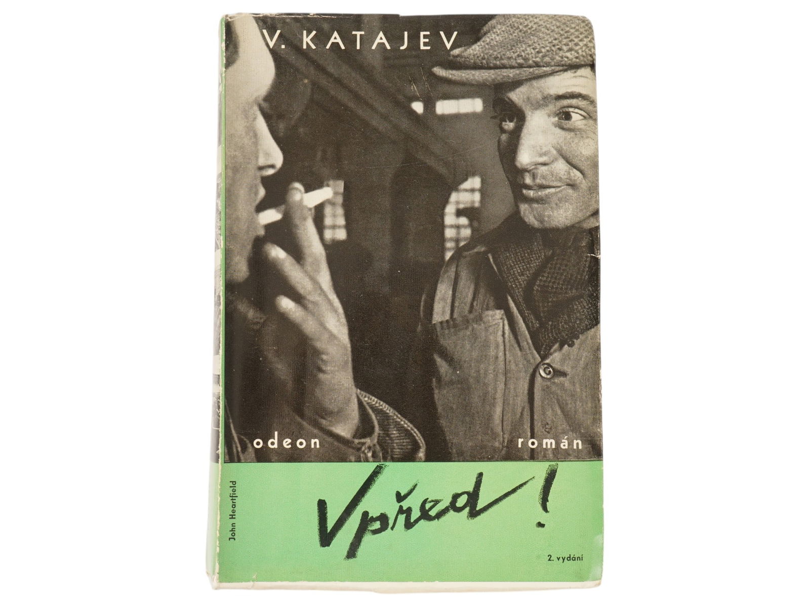 VINTAGE CZECH BOOK TIME FORWARD BY VALENTIN KATAEV: A vintage Czech book edition of Time, Forward! by Valentin Kataev, which is the translation of his 1932 novel Vremya, vperyod!, a landmark of Socialist Realism. Published in Prague in 1934 by Odeon, J