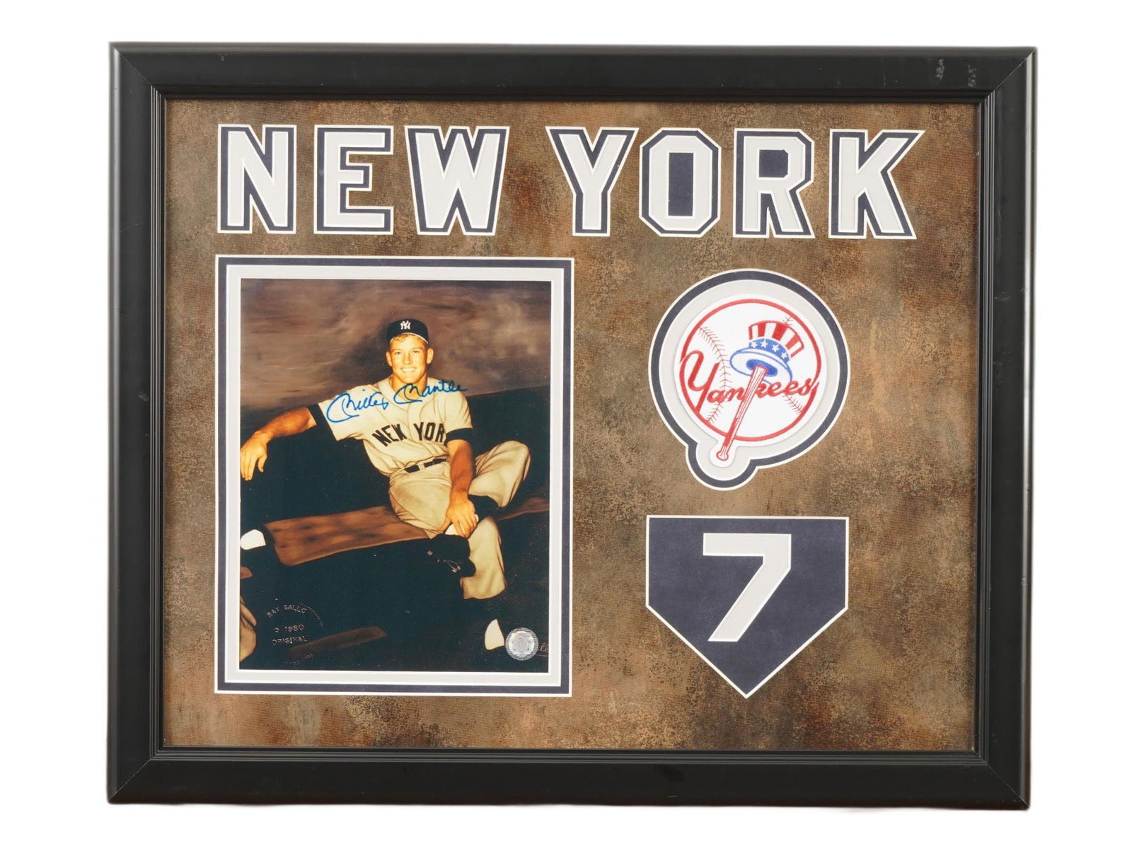 US BASEBALL MICKEY MANTLE AUTOGRAPHED PHOTO W COA (1 of 6)