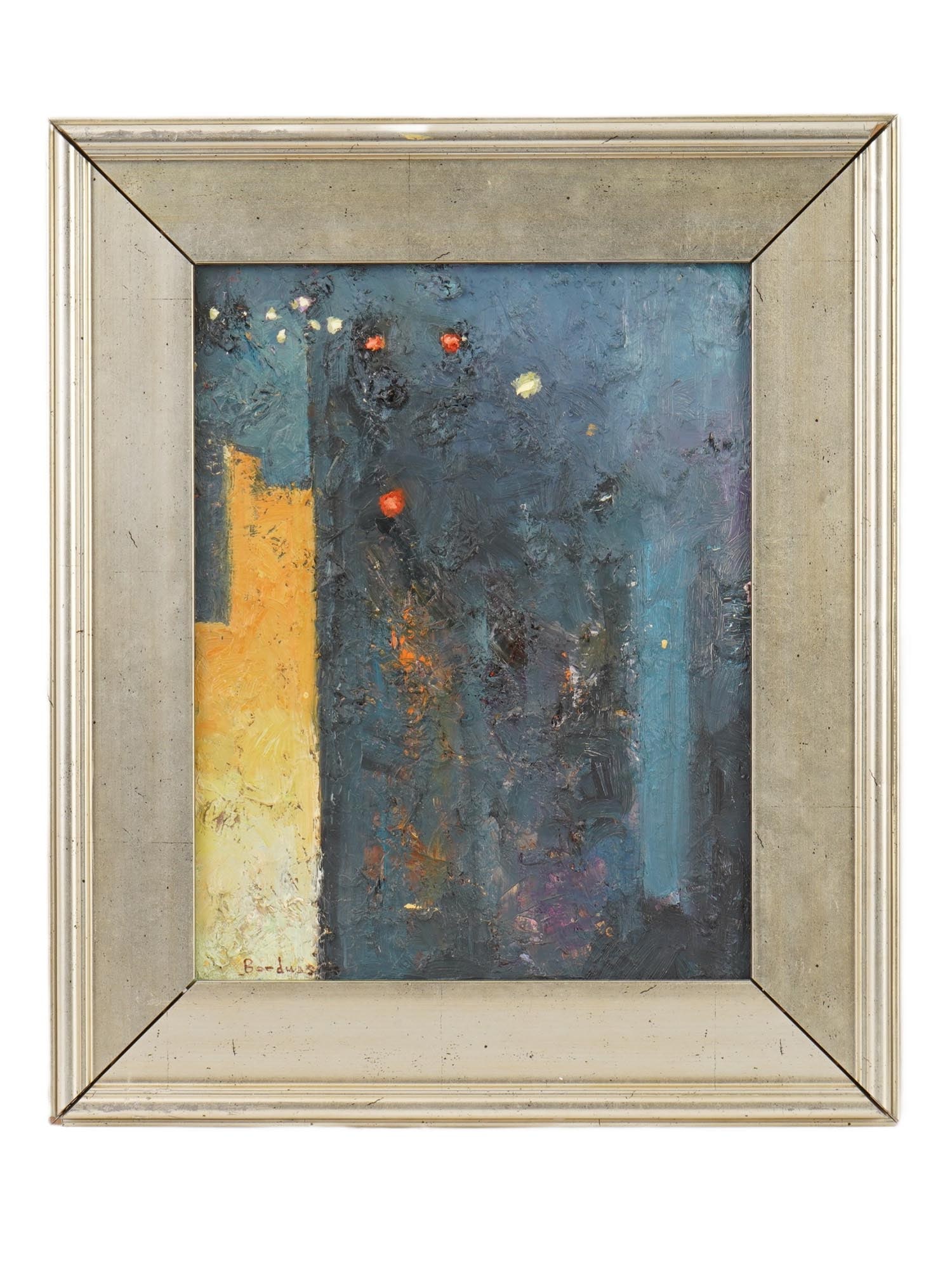 MID CENTURY OIL PAINTING OF AN ABSTRACT COMPOSITION (1 of 7)