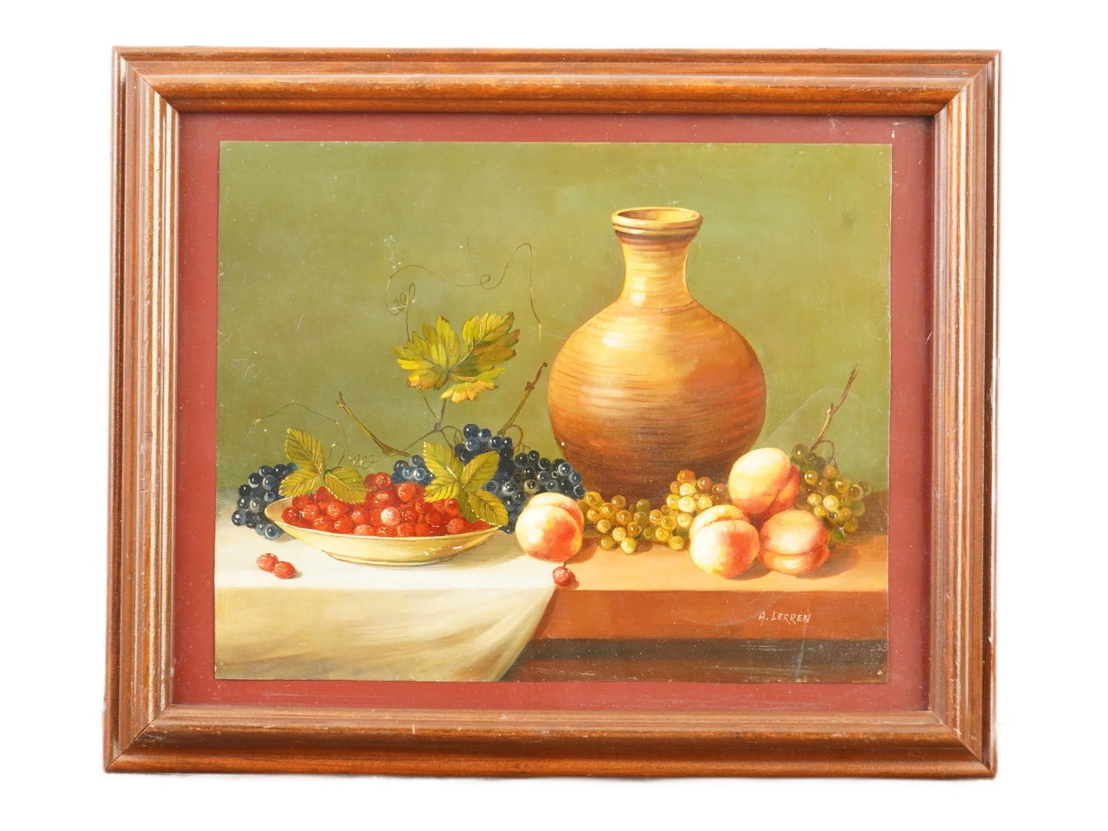 SIGNED A LERREN ANTIQUE OIL STILL LIFE PAINTING: An antique oil on copper still life painting. Signed A. Lerren, a 19th century British artist known for his detailed still lifes, hunting and equestrian artworks. The painting depicts a classical Euro