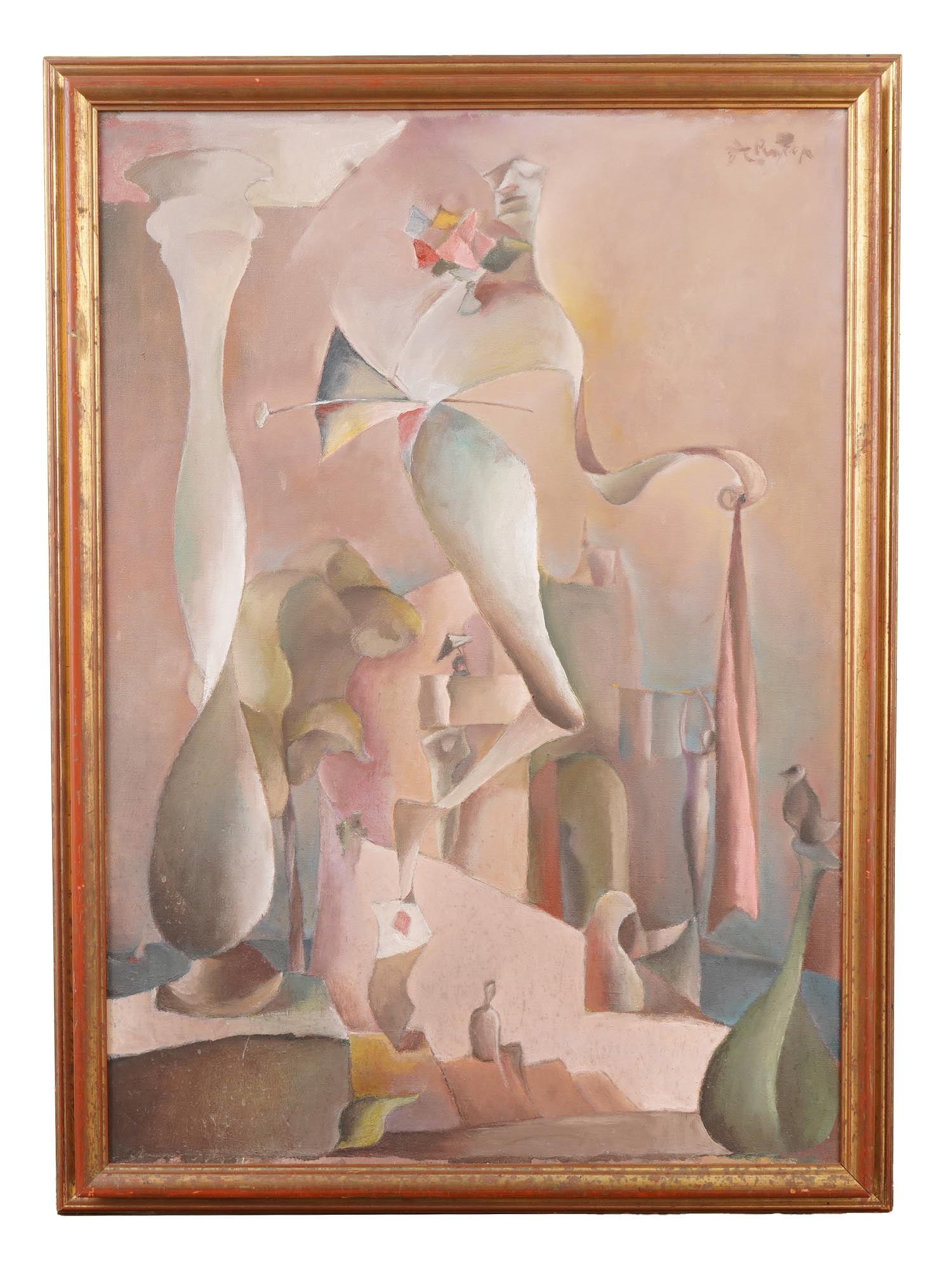 ALEXANDER RICHTER CONTEMPORARY UKRAINIAN OIL PAINTING: Alexander Richter, Ukrainian, born 1939, an oil painting on canvas depicting a Surreal composition. Signed upper right. Framed. Alexander Richter is a Contemporary Ukrainian and American artist and po