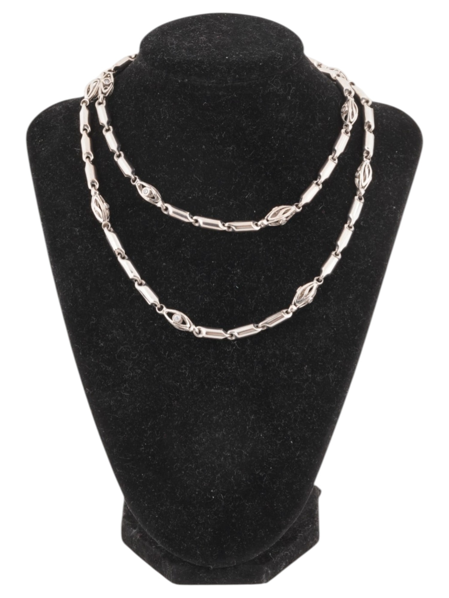 VINTAGE STERLING SILVER CHAIN NECKLACE WITH GEMSTONES (1 of 4)